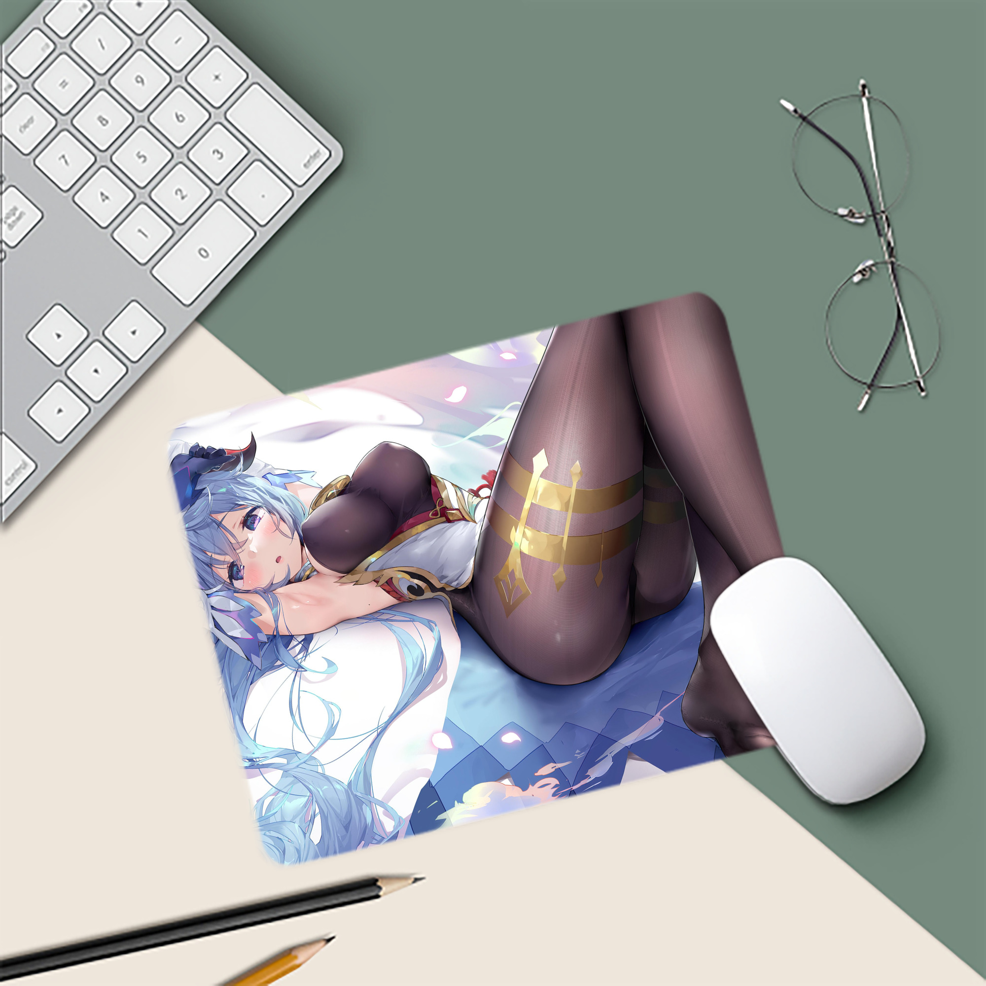 げんし神 genshin マウスパッド ステッチ加工 ラバー素材 防水 滑り止め 超薄型 ゲーミング/オフィス対応