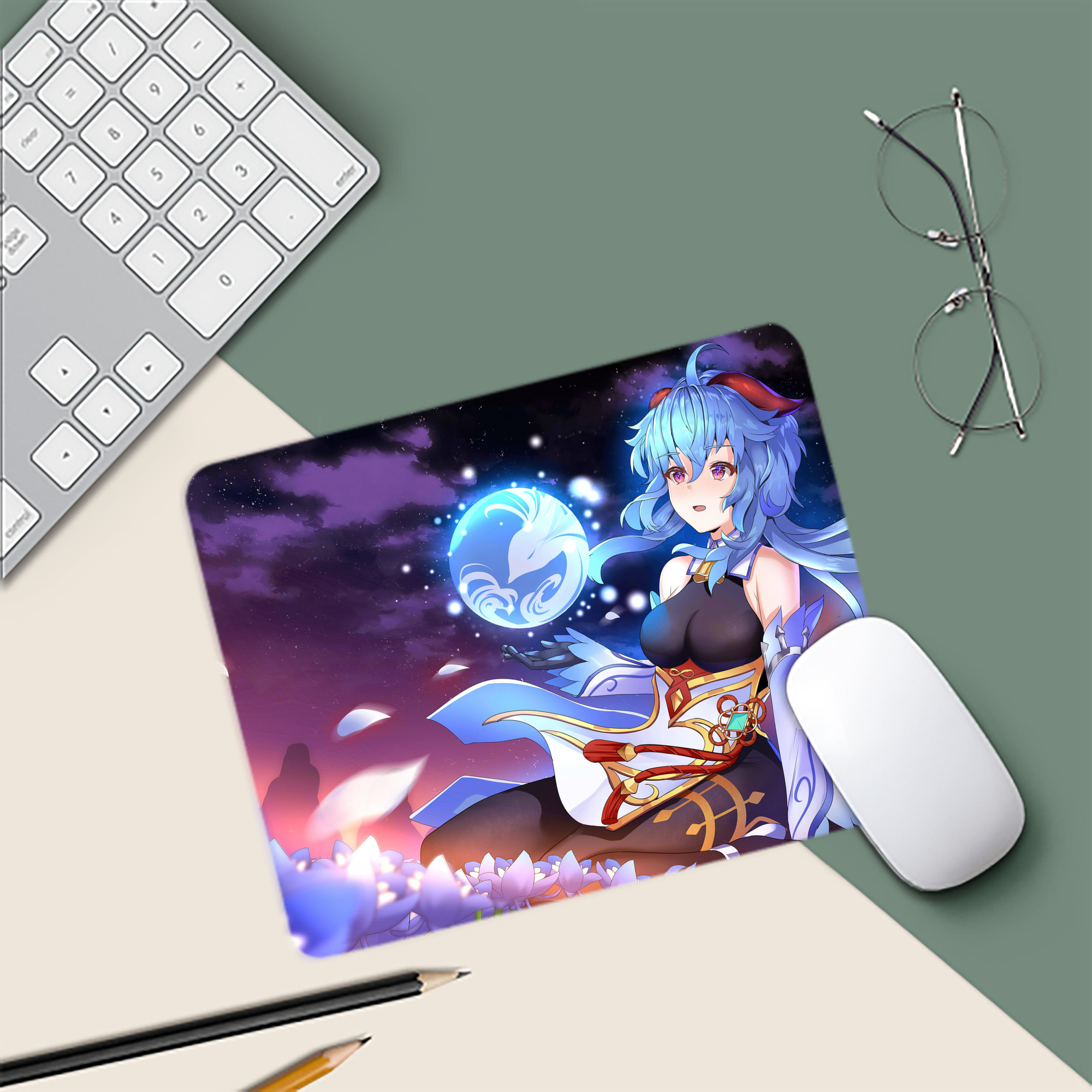 げんし神 genshin マウスパッド ステッチ加工 ラバー素材 防水 滑り止め 超薄型 ゲーミング/オフィス対応