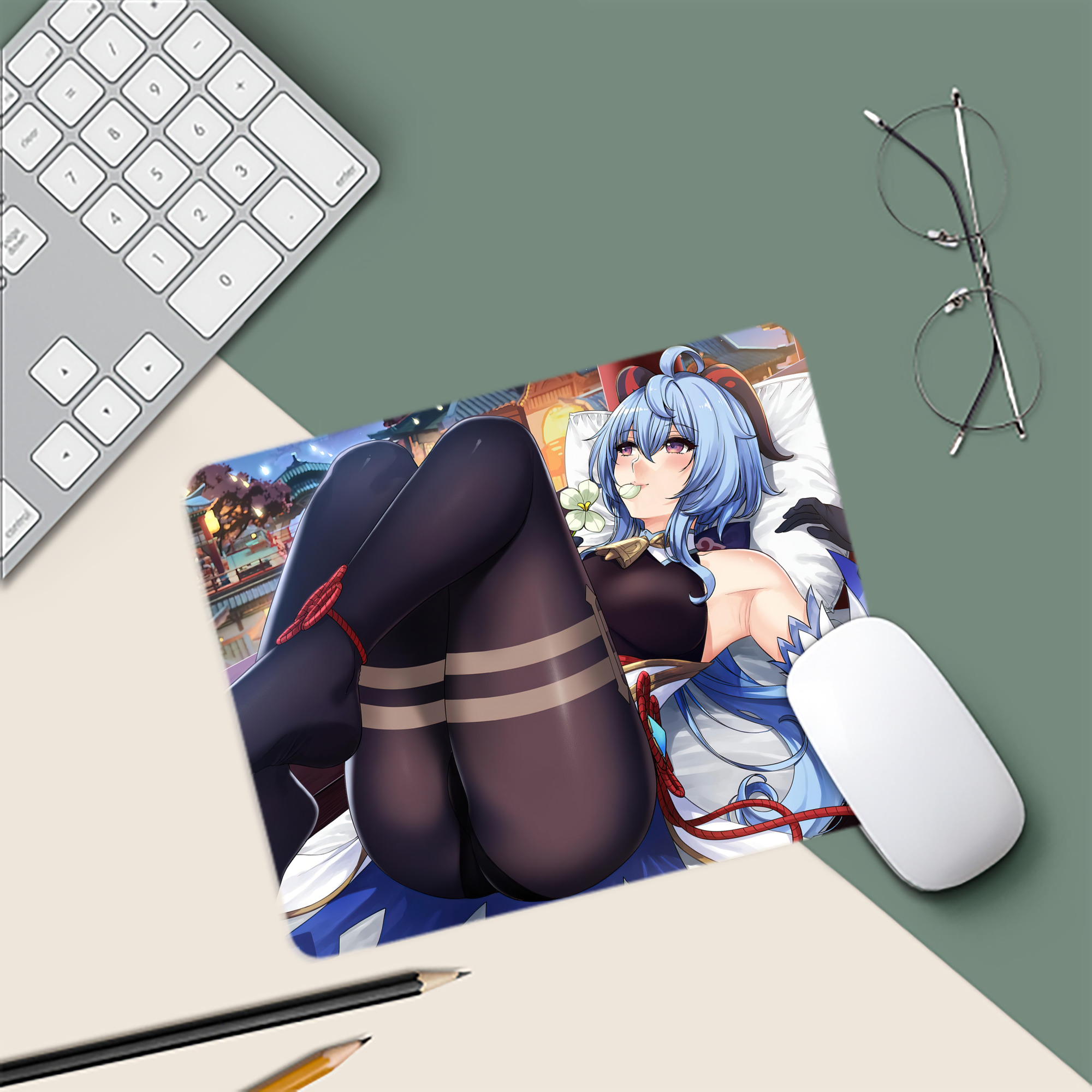 げんし神 genshin マウスパッド ステッチ加工 ラバー素材 防水 滑り止め 超薄型 ゲーミング/オフィス対応