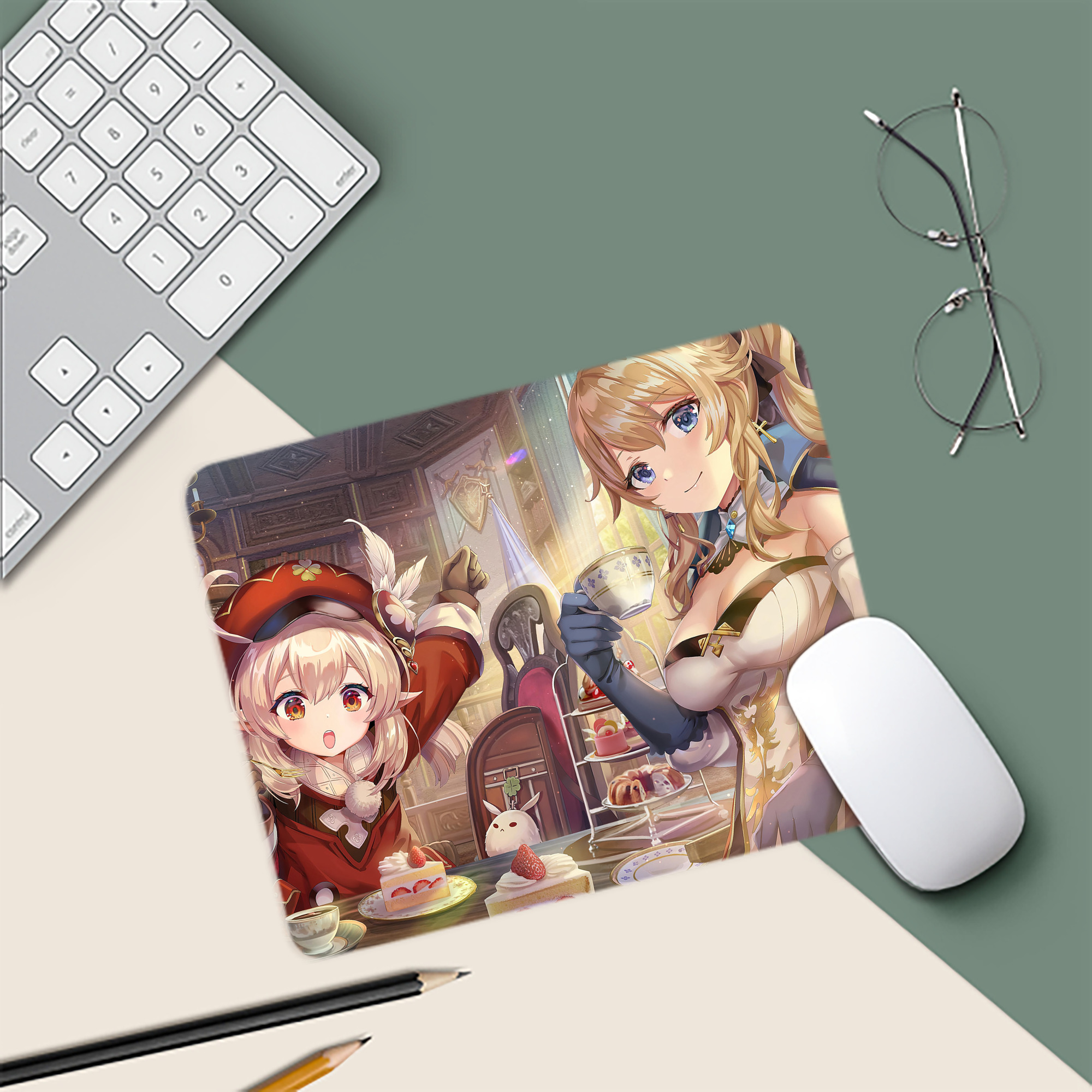 げんし神 genshin マウスパッド ステッチ加工 ラバー素材 防水 滑り止め 超薄型 ゲーミング/オフィス対応