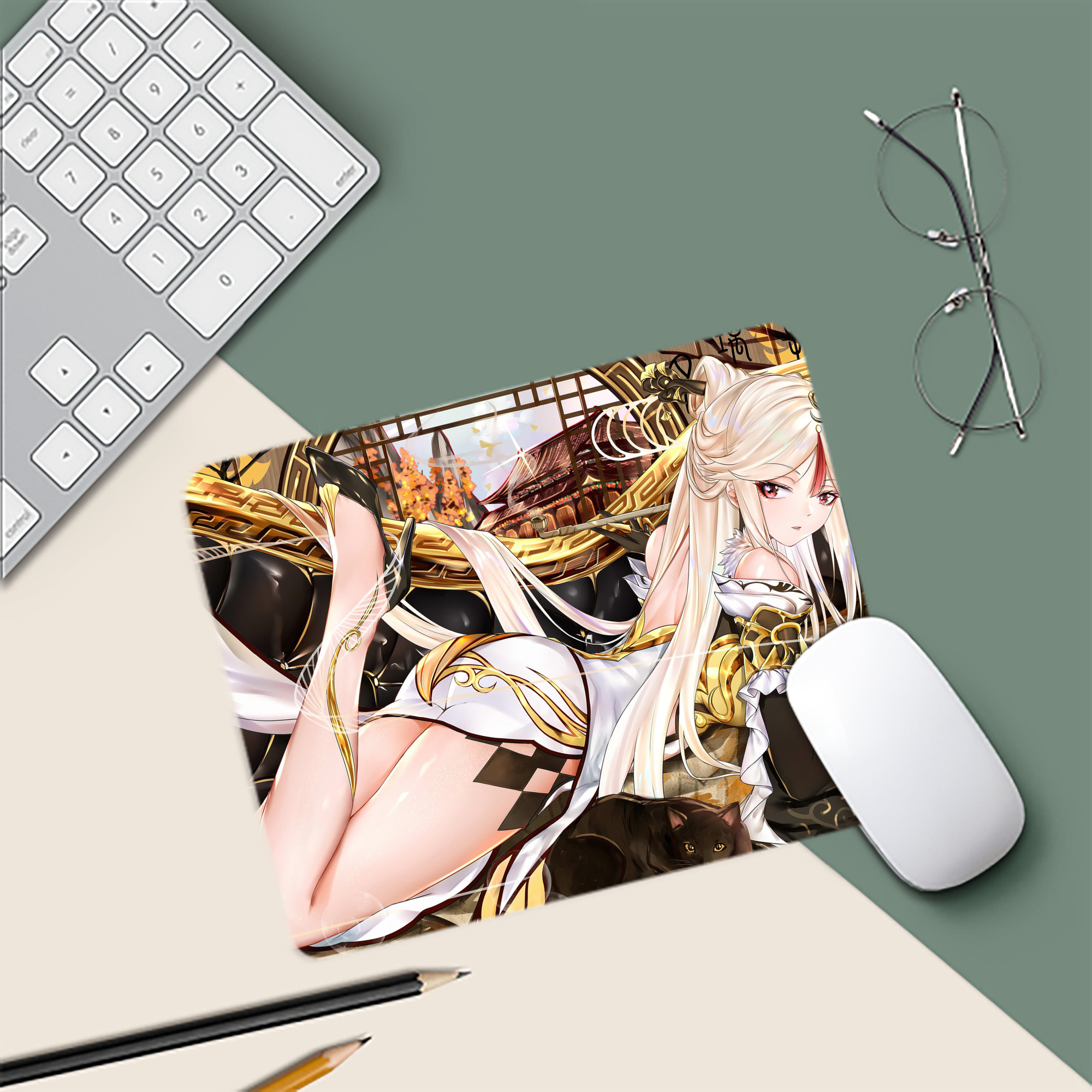 げんし神 genshin マウスパッド ステッチ加工 ラバー素材 防水 滑り止め 超薄型 ゲーミング/オフィス対応