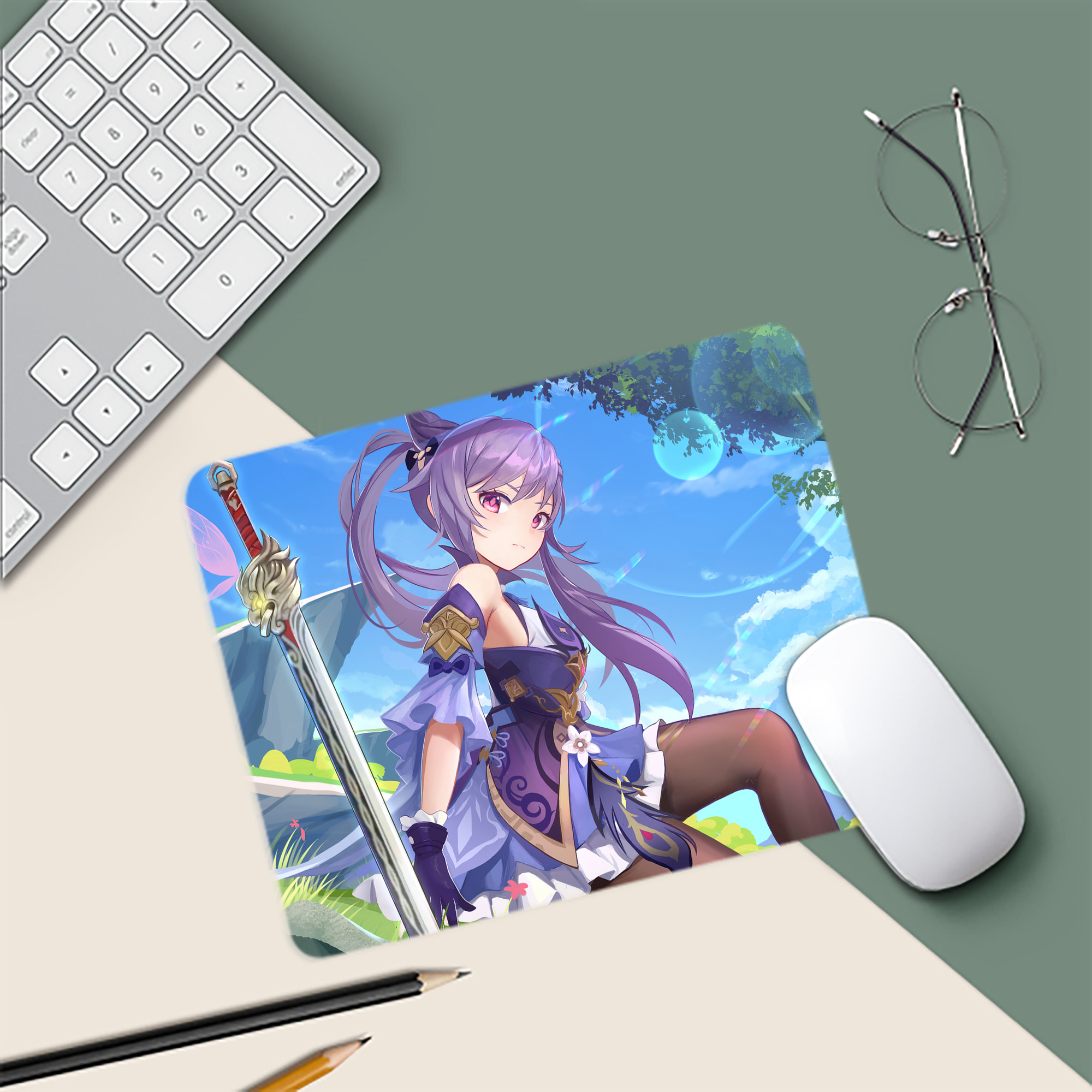 げんし神 genshin マウスパッド ステッチ加工 ラバー素材 防水 滑り止め 超薄型 ゲーミング/オフィス対応