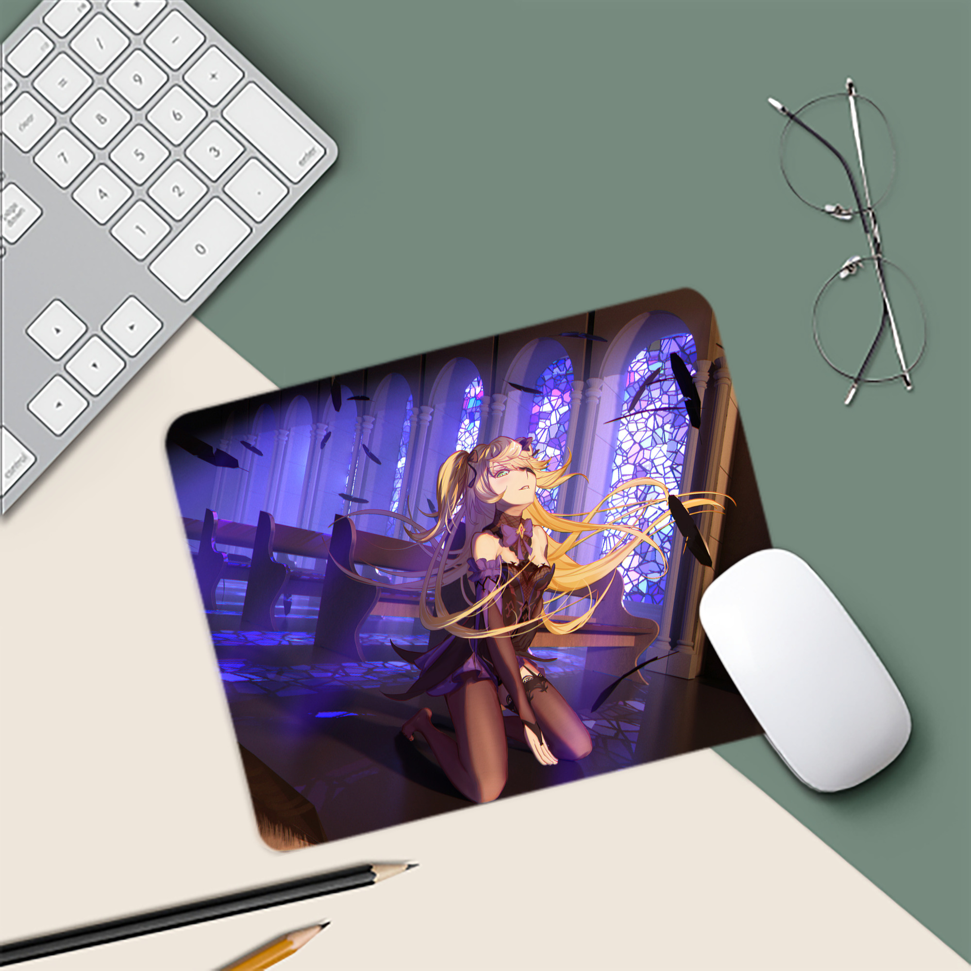 げんし神 genshin マウスパッド ステッチ加工 ラバー素材 防水 滑り止め 超薄型 ゲーミング/オフィス対応