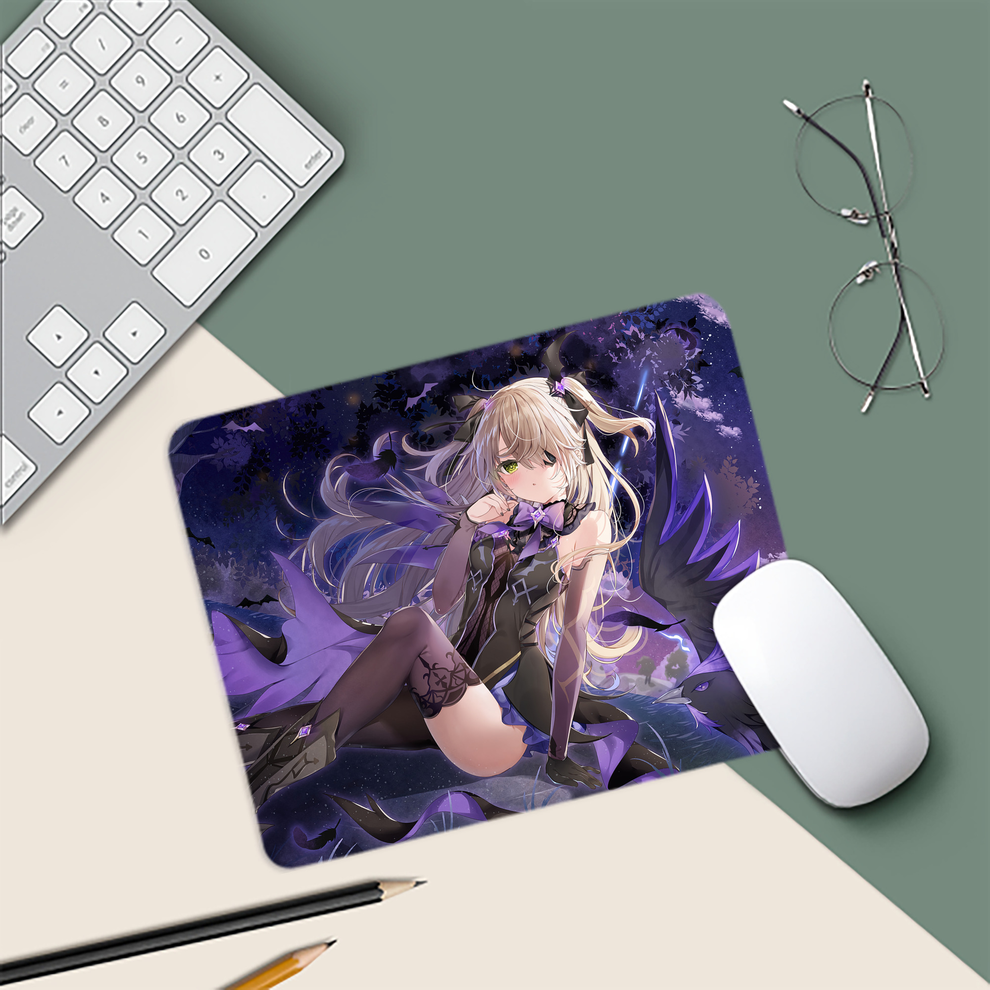 げんし神 genshin マウスパッド ステッチ加工 ラバー素材 防水 滑り止め 超薄型 ゲーミング/オフィス対応