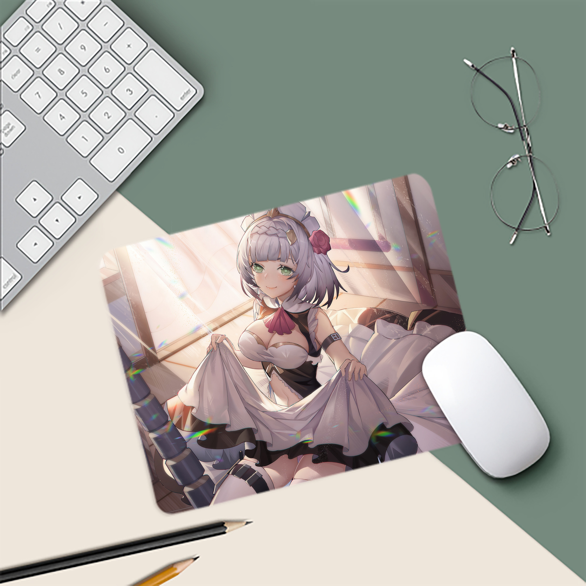 げんし神 genshin マウスパッド ステッチ加工 ラバー素材 防水 滑り止め 超薄型 ゲーミング/オフィス対応