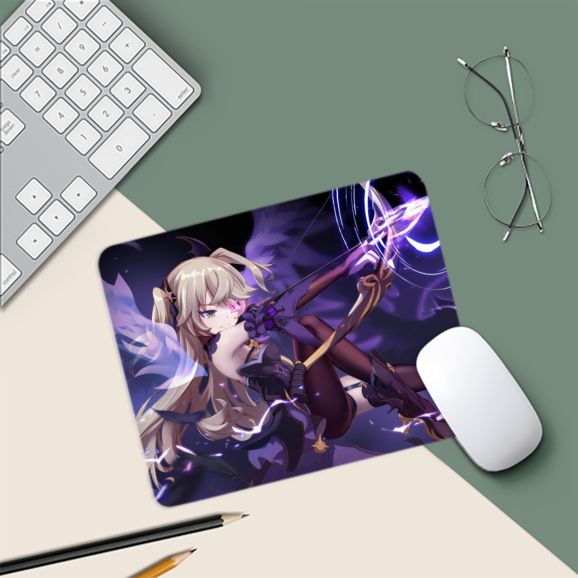 げんし神 genshin マウスパッド ステッチ加工 ラバー素材 防水 滑り止め 超薄型 ゲーミング/オフィス対応