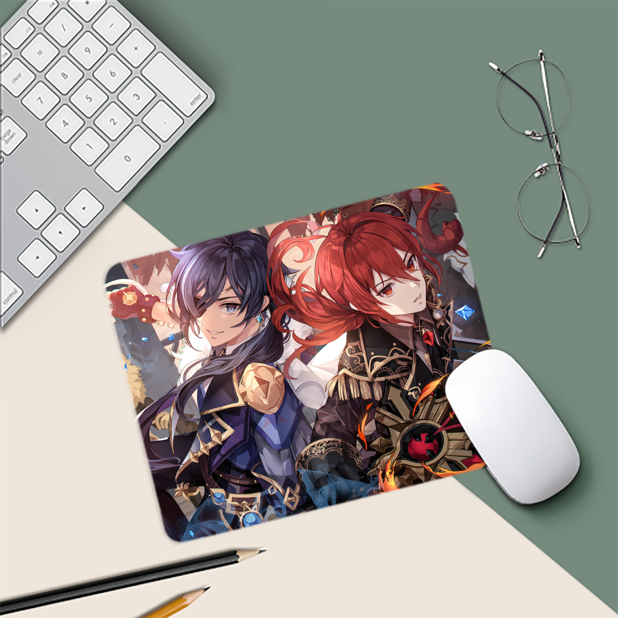 げんし神 genshin マウスパッド ステッチ加工 ラバー素材 防水 滑り止め 超薄型 ゲーミング/オフィス対応