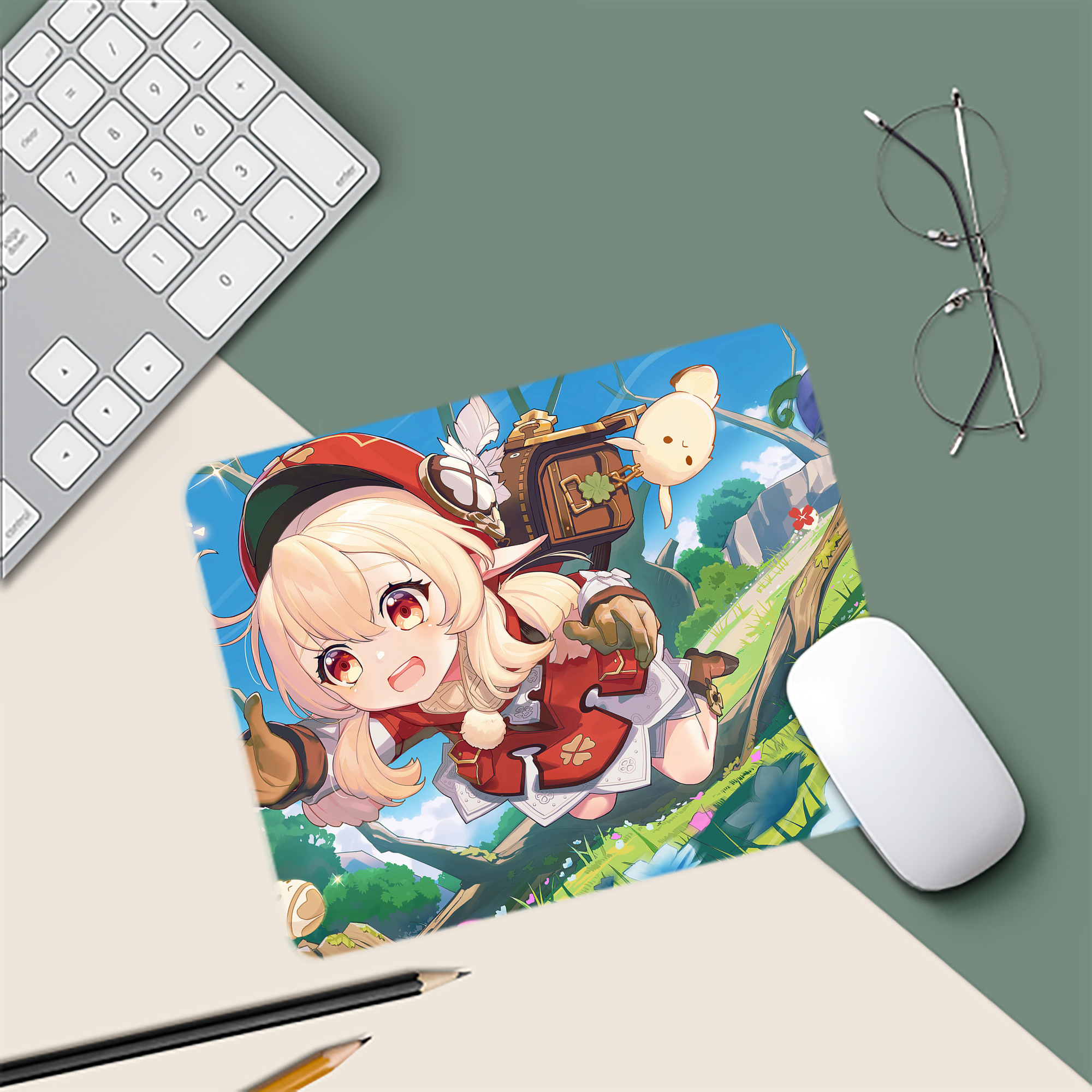 げんし神 genshin マウスパッド ステッチ加工 ラバー素材 防水 滑り止め 超薄型 ゲーミング/オフィス対応