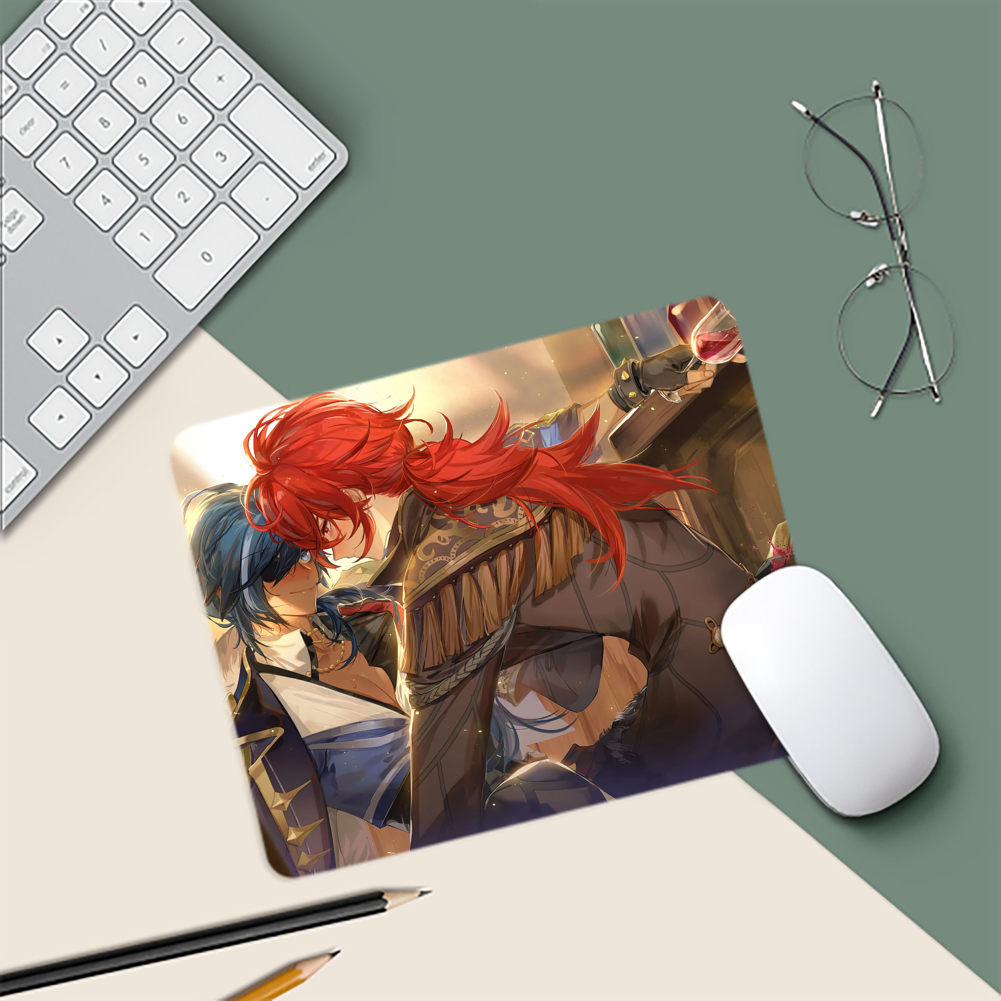 げんし神 genshin マウスパッド ステッチ加工 ラバー素材 防水 滑り止め 超薄型 ゲーミング/オフィス対応