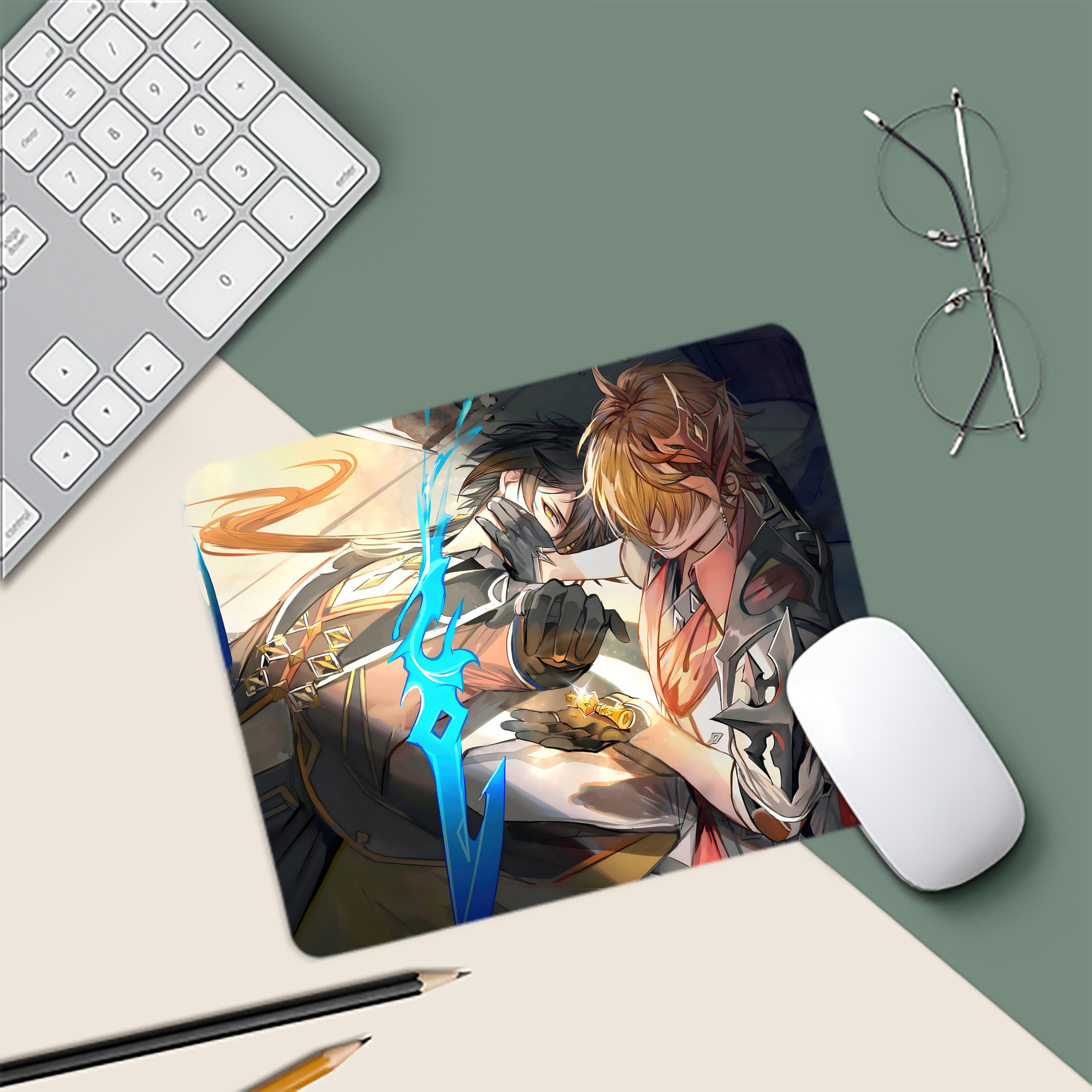 げんし神 genshin マウスパッド ステッチ加工 ラバー素材 防水 滑り止め 超薄型 ゲーミング/オフィス対応