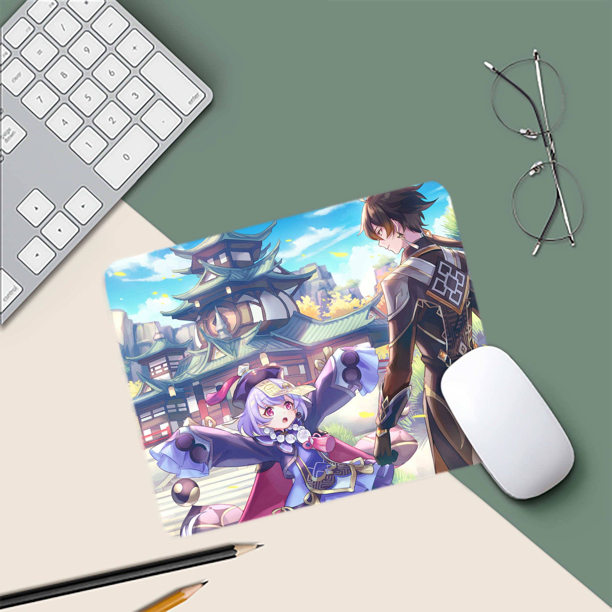 げんし神 genshin マウスパッド ステッチ加工 ラバー素材 防水 滑り止め 超薄型 ゲーミング/オフィス対応