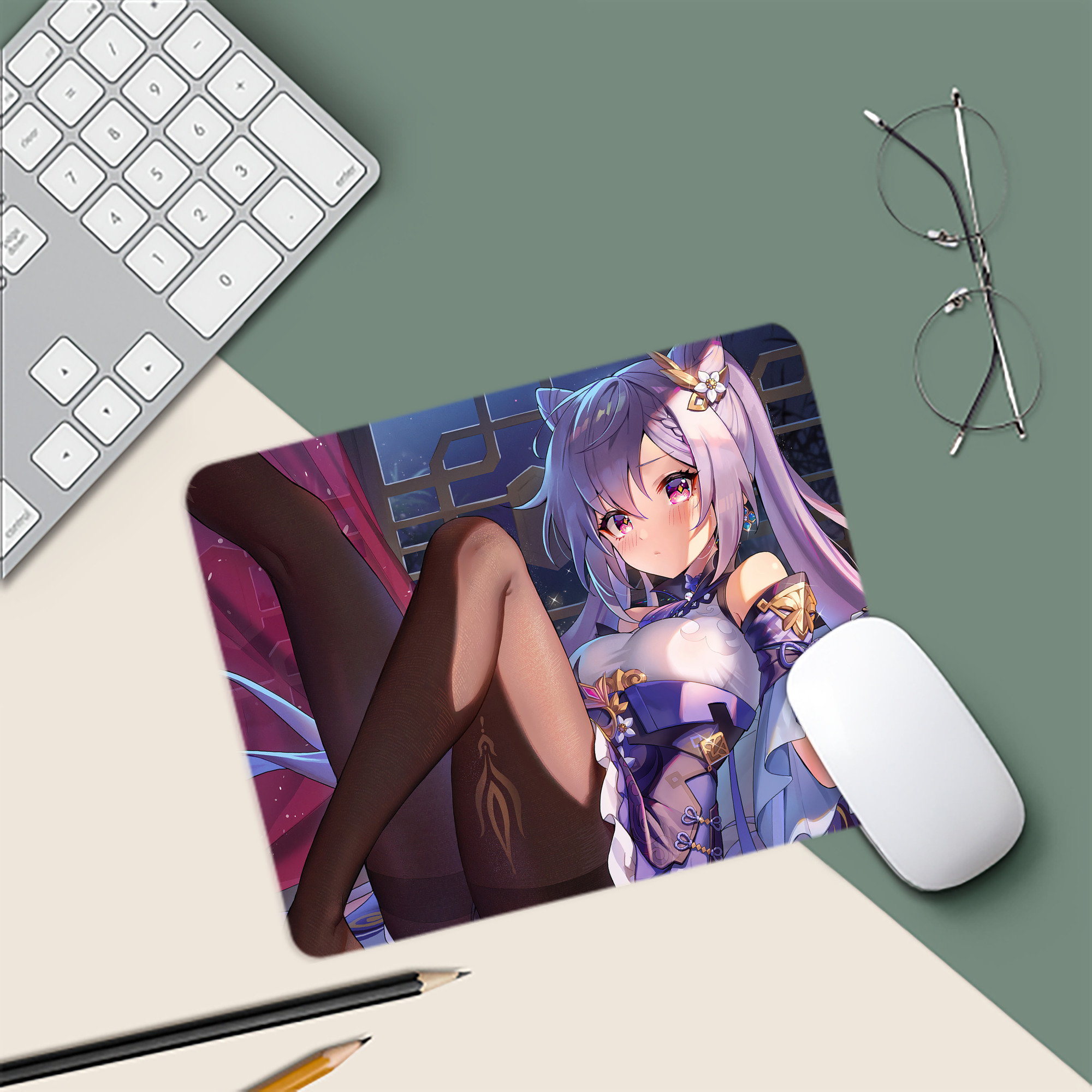 げんし神 genshin マウスパッド ステッチ加工 ラバー素材 防水 滑り止め 超薄型 ゲーミング/オフィス対応