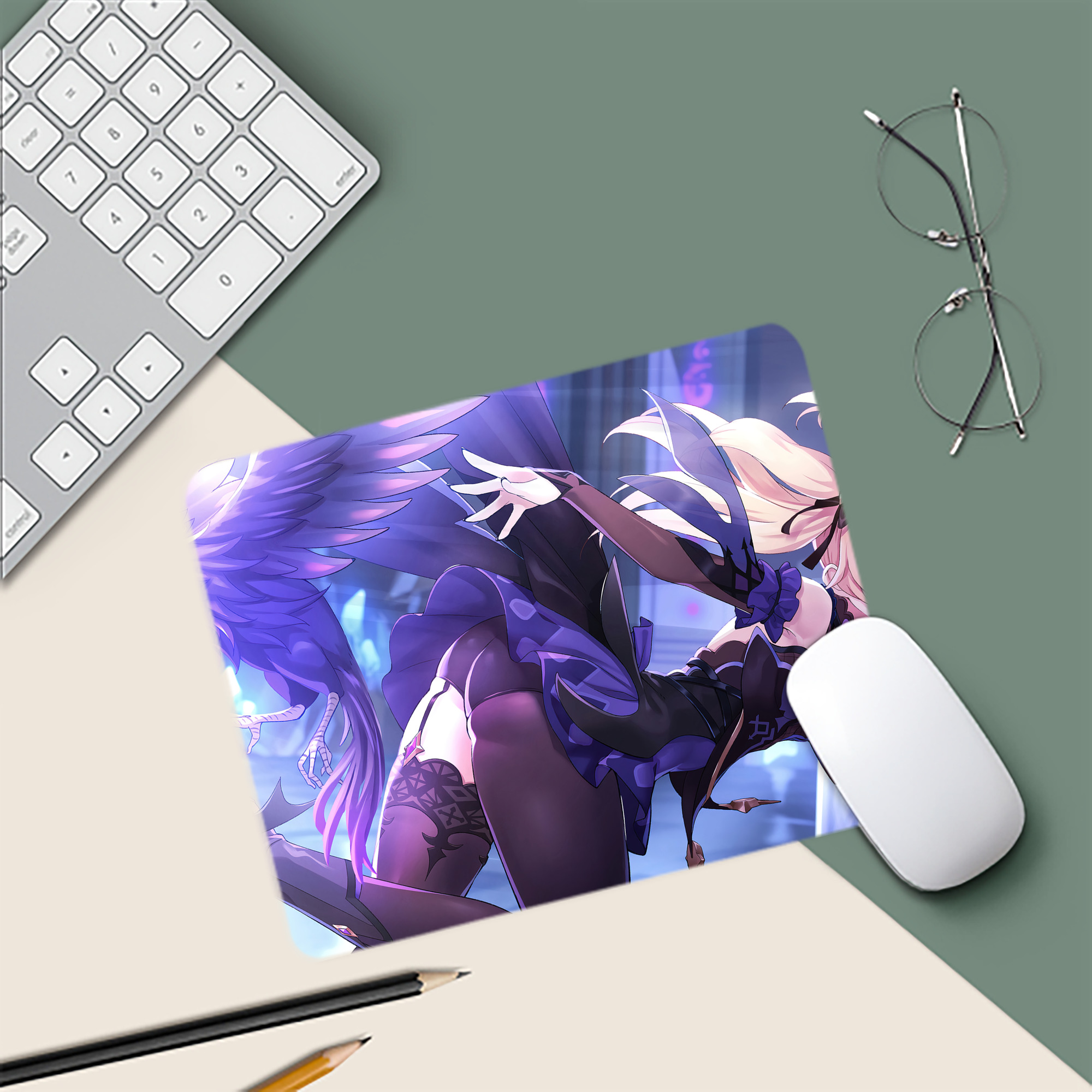 げんし神 genshin マウスパッド ステッチ加工 ラバー素材 防水 滑り止め 超薄型 ゲーミング/オフィス対応