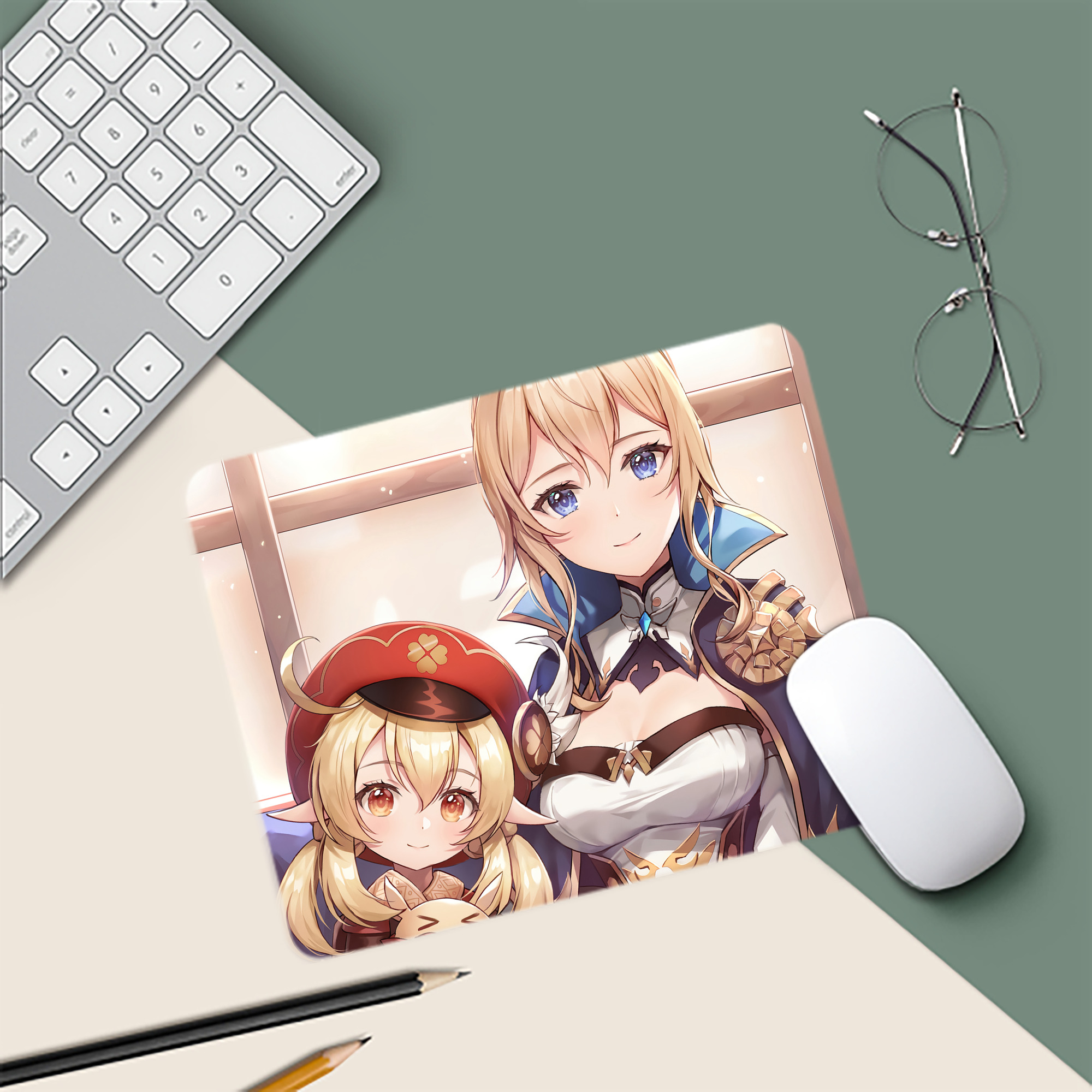 げんし神 genshin マウスパッド ステッチ加工 ラバー素材 防水 滑り止め 超薄型 ゲーミング/オフィス対応