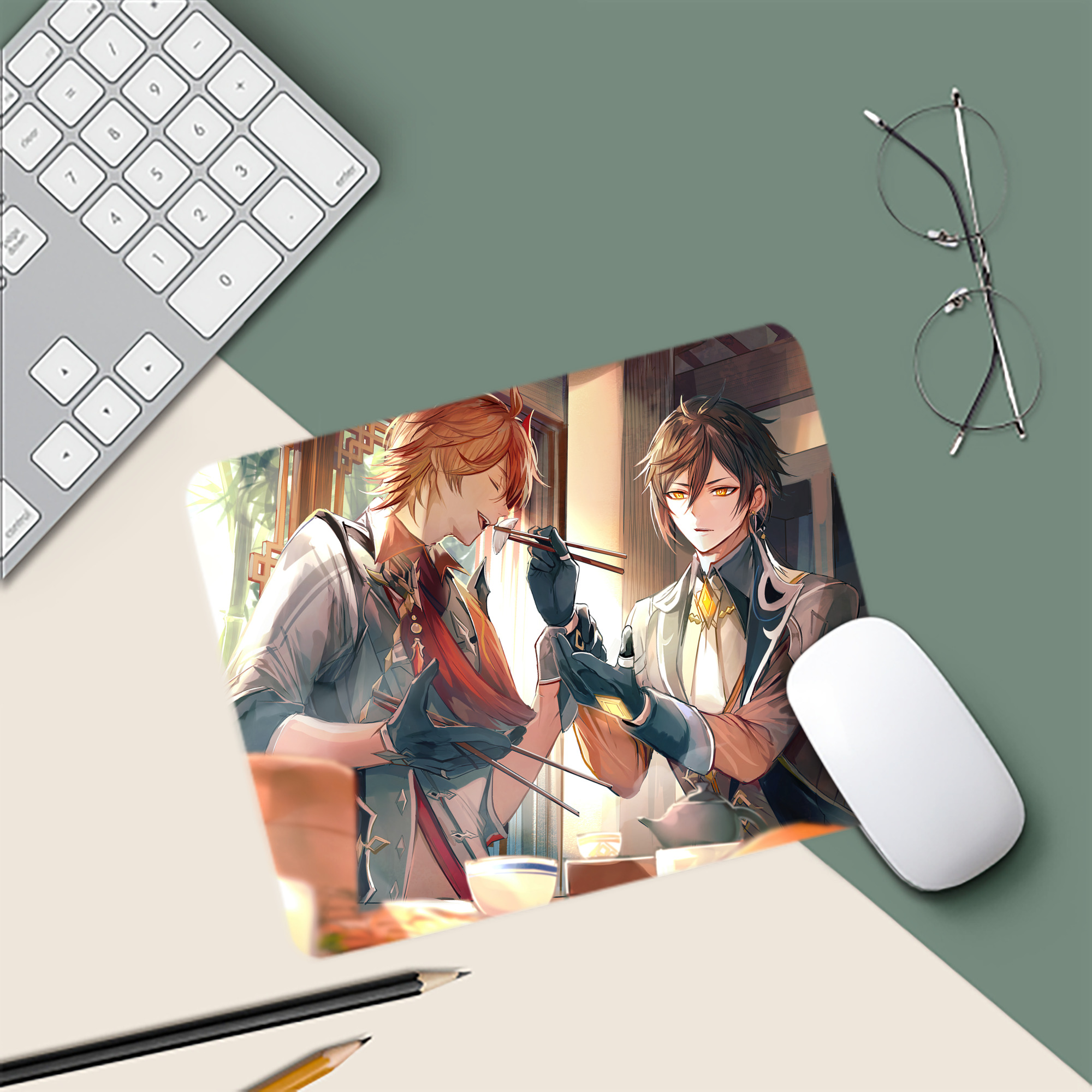 げんし神 genshin マウスパッド ステッチ加工 ラバー素材 防水 滑り止め 超薄型 ゲーミング/オフィス対応