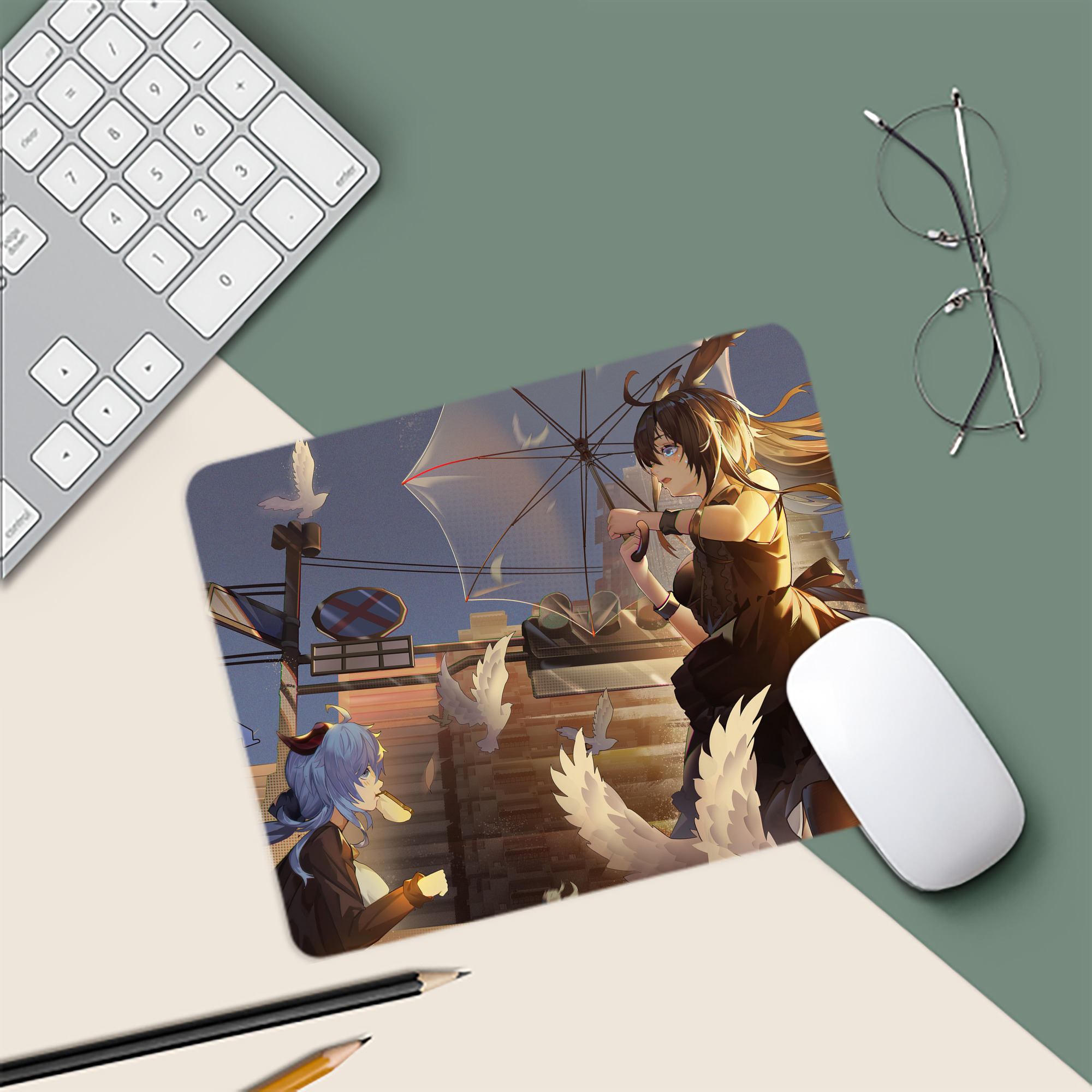 げんし神 genshin マウスパッド ステッチ加工 ラバー素材 防水 滑り止め 超薄型 ゲーミング/オフィス対応
