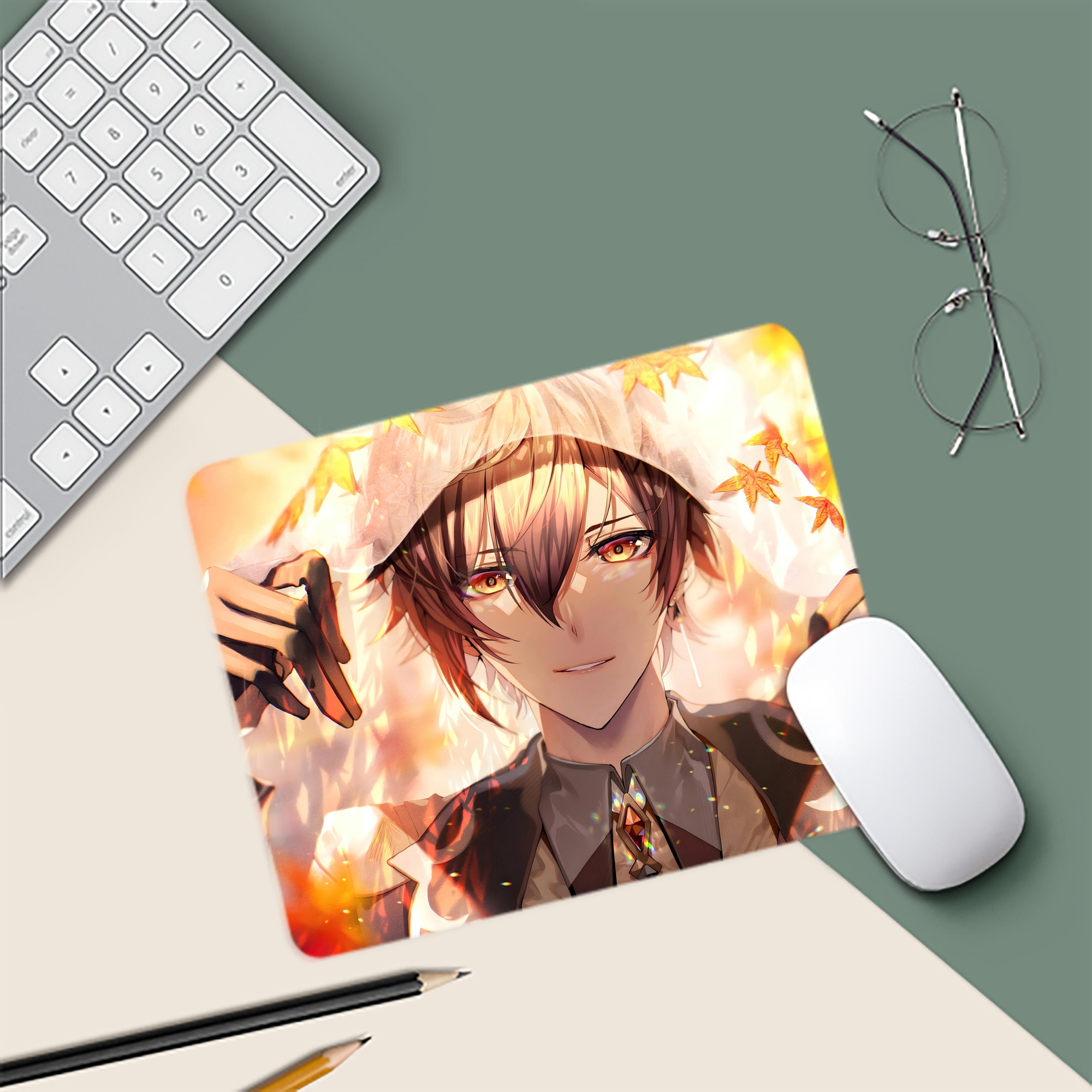 げんし神 genshin マウスパッド ステッチ加工 ラバー素材 防水 滑り止め 超薄型 ゲーミング/オフィス対応