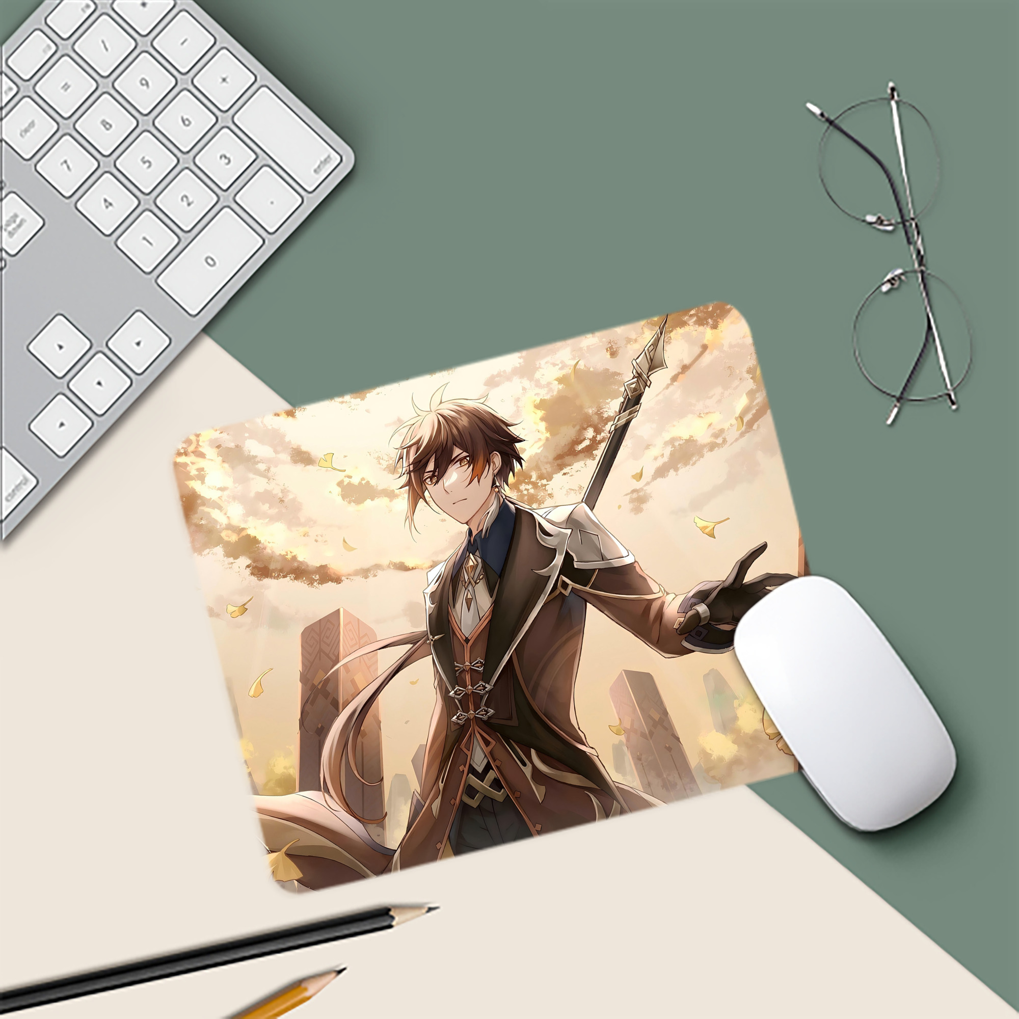 げんし神 genshin マウスパッド ステッチ加工 ラバー素材 防水 滑り止め 超薄型 ゲーミング/オフィス対応
