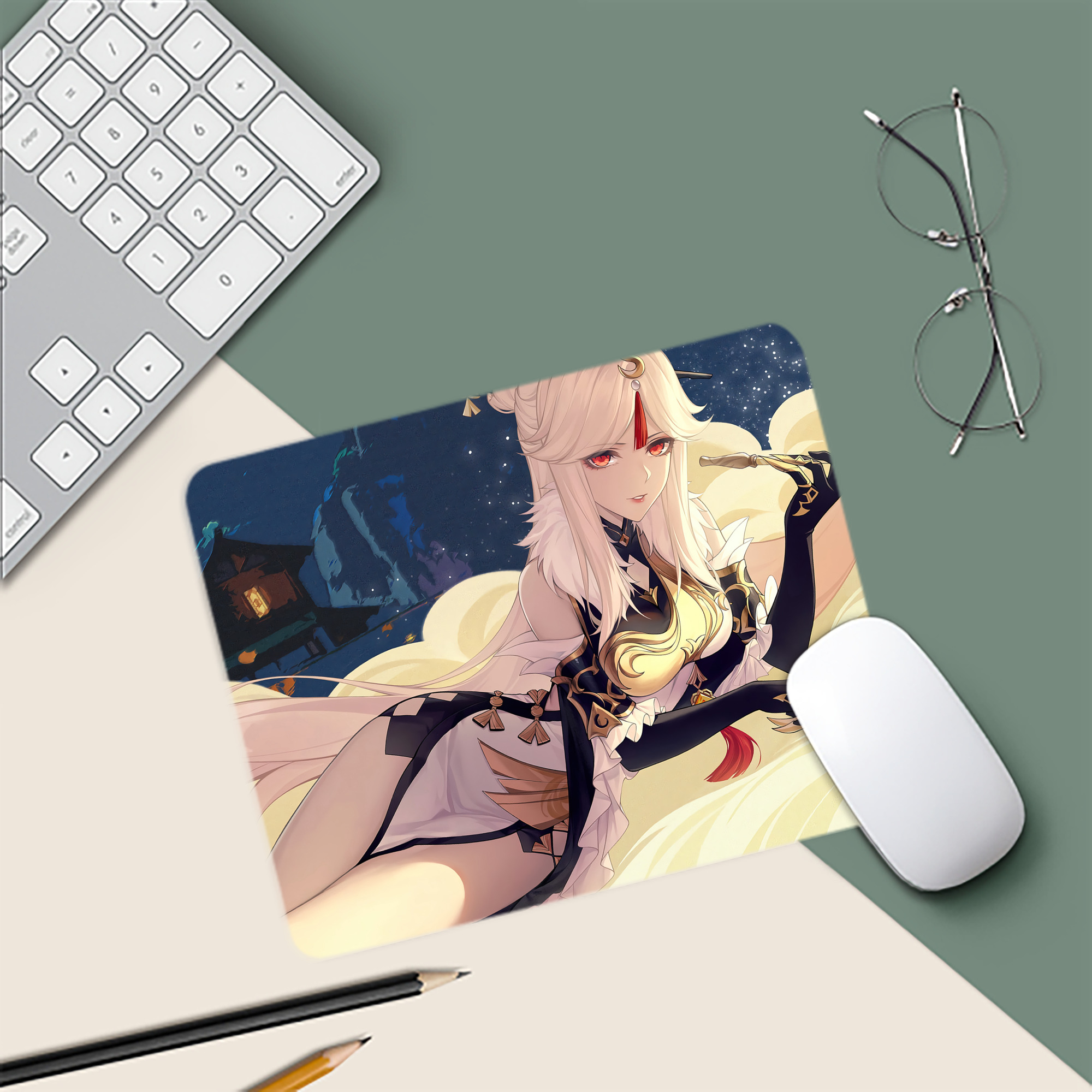 げんし神 genshin マウスパッド ステッチ加工 ラバー素材 防水 滑り止め 超薄型 ゲーミング/オフィス対応