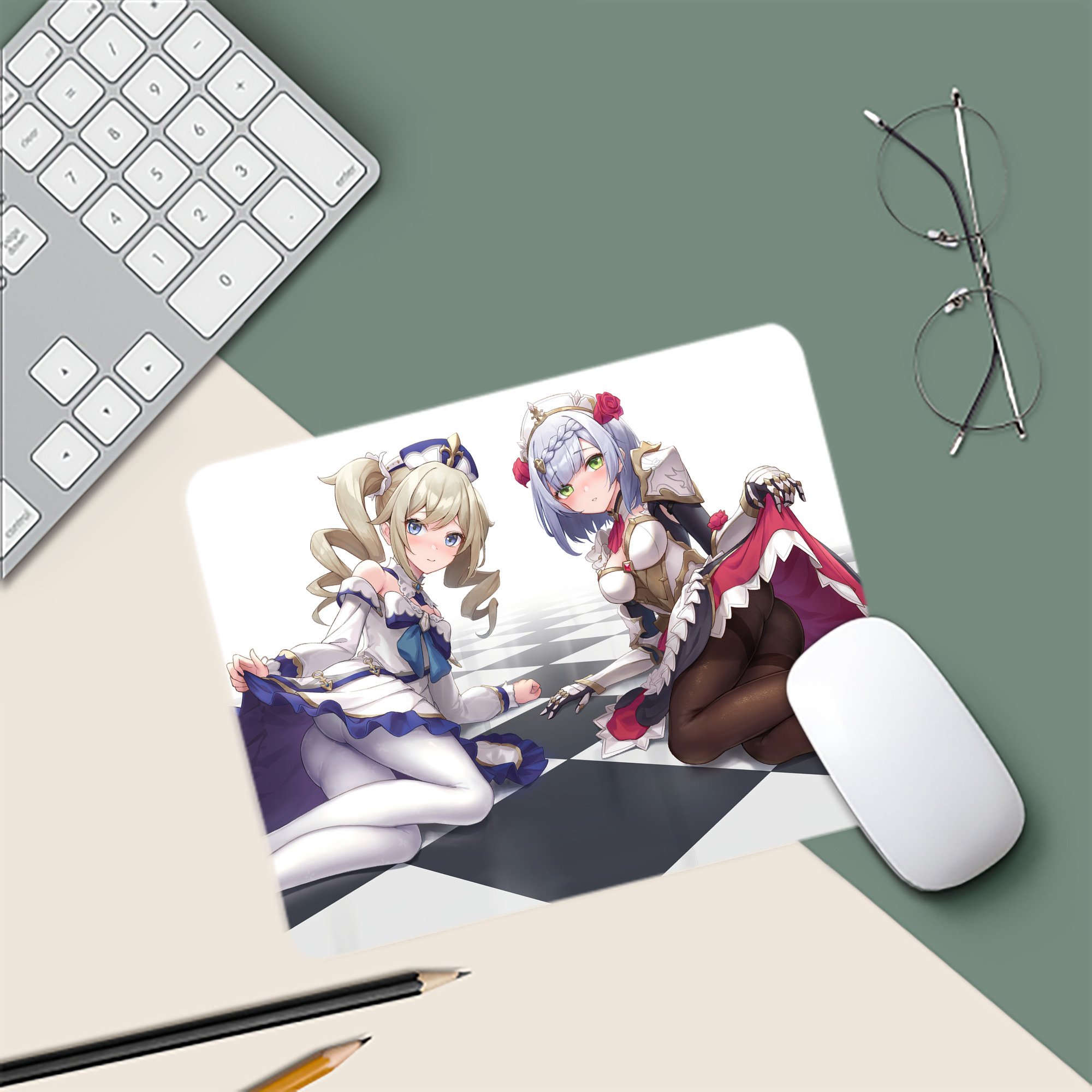 げんし神 genshin マウスパッド ステッチ加工 ラバー素材 防水 滑り止め 超薄型 ゲーミング/オフィス対応