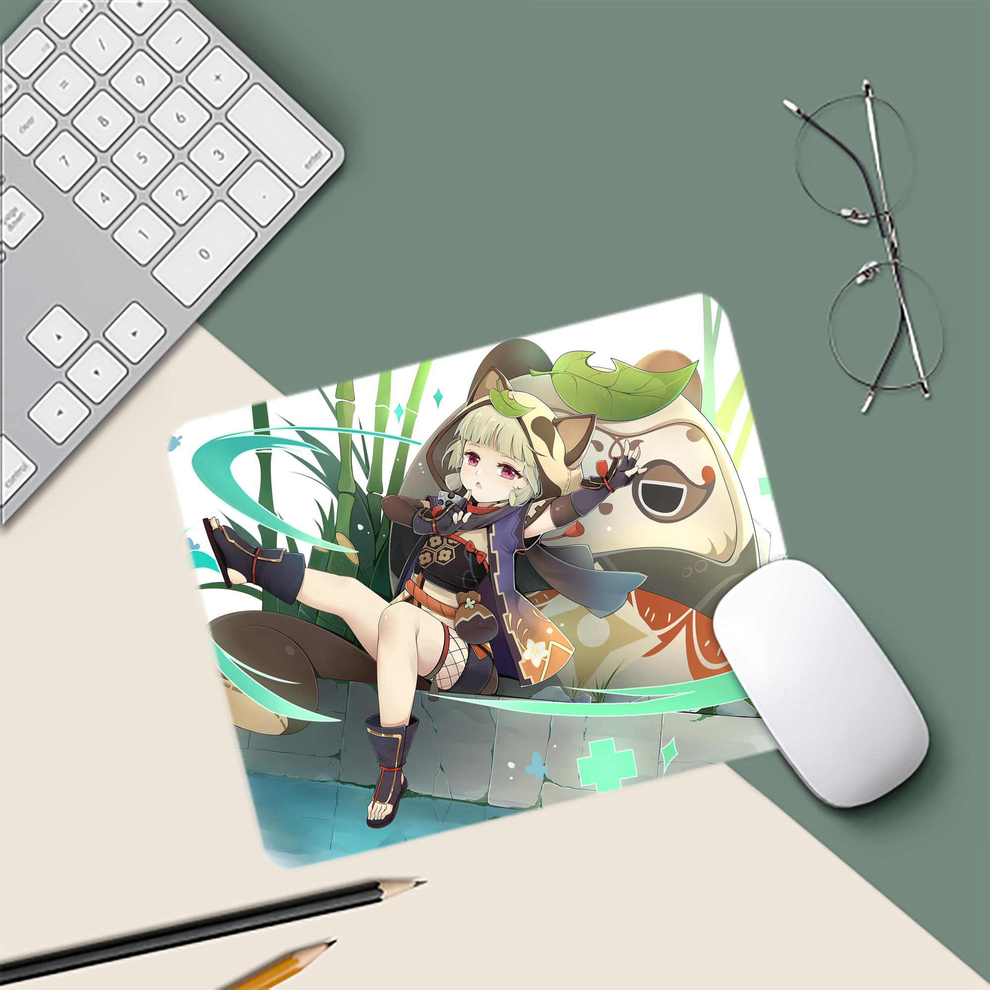 げんし神 genshin マウスパッド ステッチ加工 ラバー素材 防水 滑り止め 超薄型 ゲーミング/オフィス対応