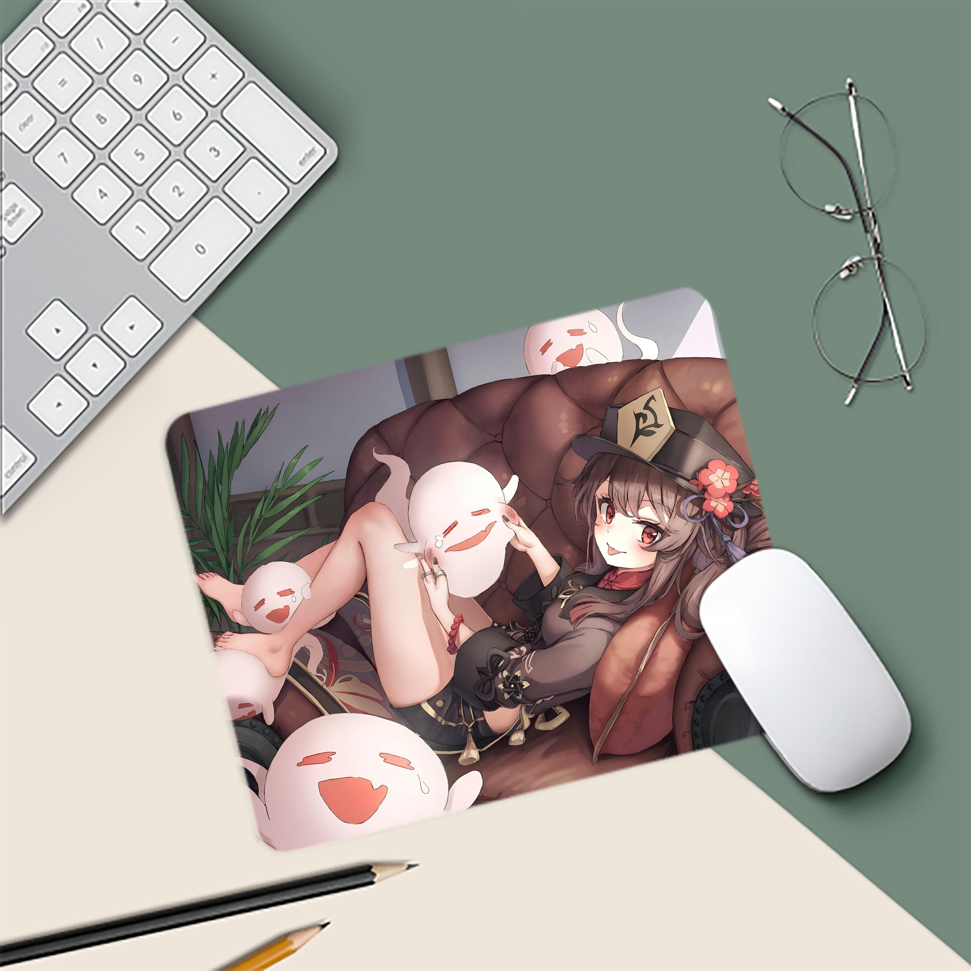 げんし神 genshin マウスパッド ステッチ加工 ラバー素材 防水 滑り止め 超薄型 ゲーミング/オフィス対応