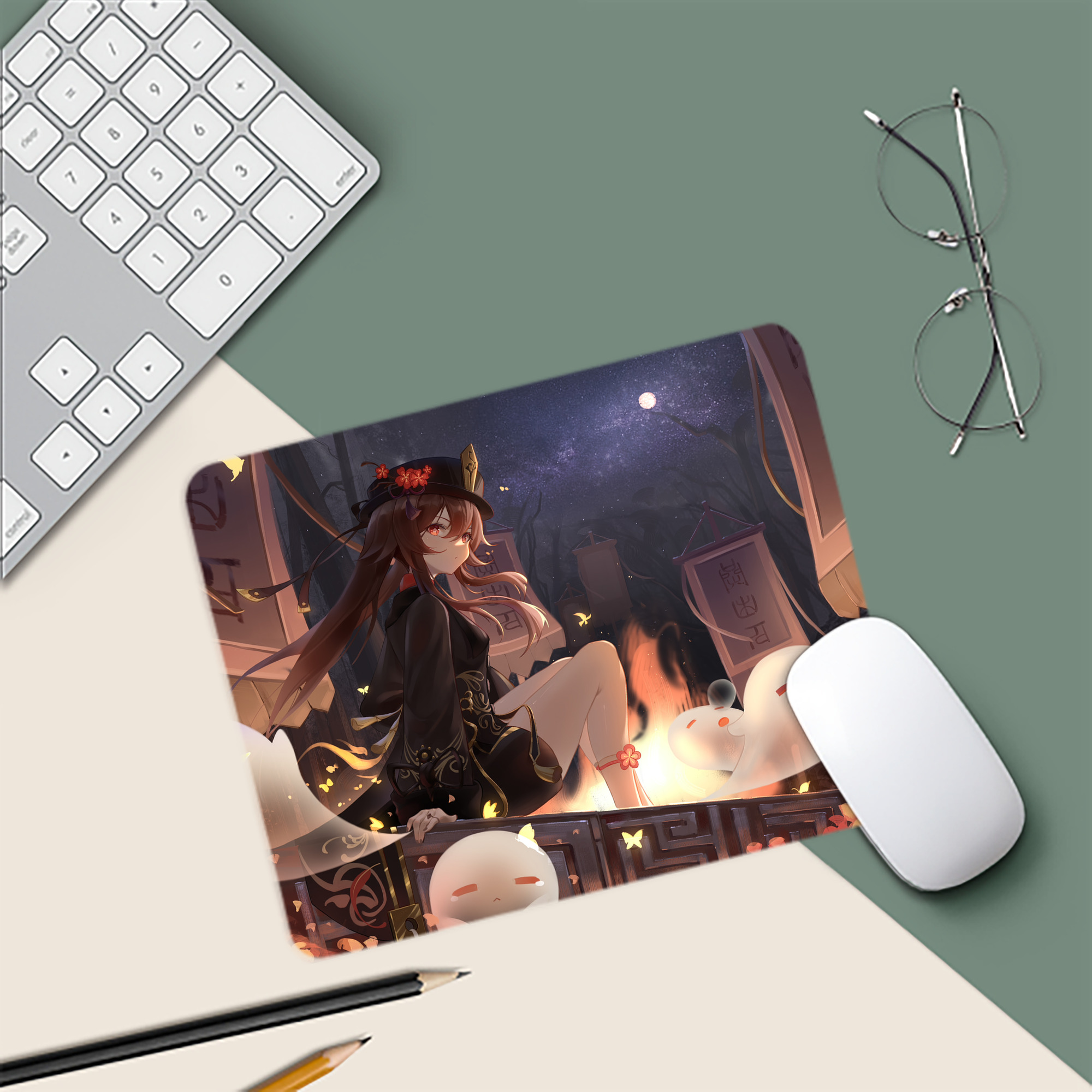 げんし神 genshin マウスパッド ステッチ加工 ラバー素材 防水 滑り止め 超薄型 ゲーミング/オフィス対応