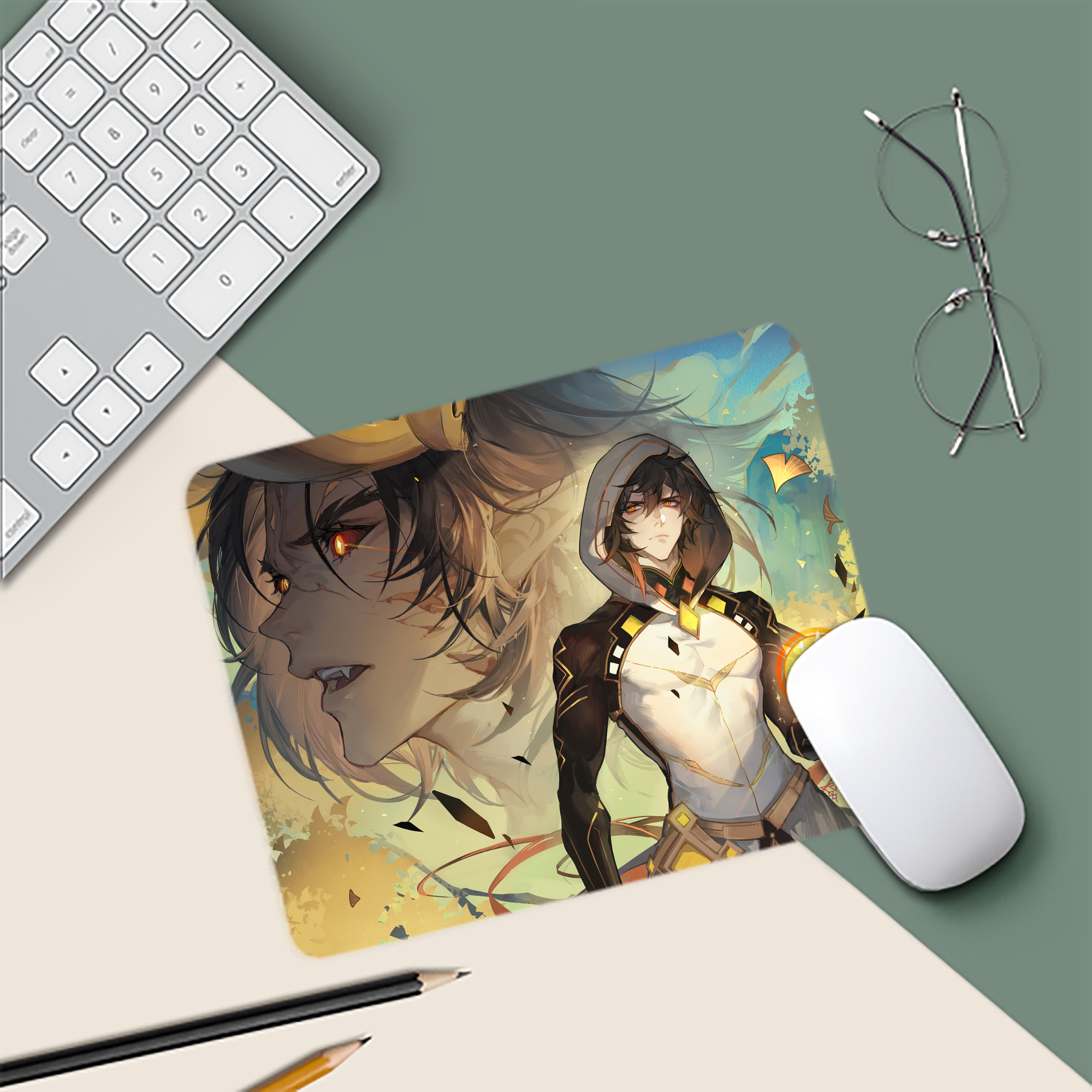げんし神 genshin マウスパッド ステッチ加工 ラバー素材 防水 滑り止め 超薄型 ゲーミング/オフィス対応