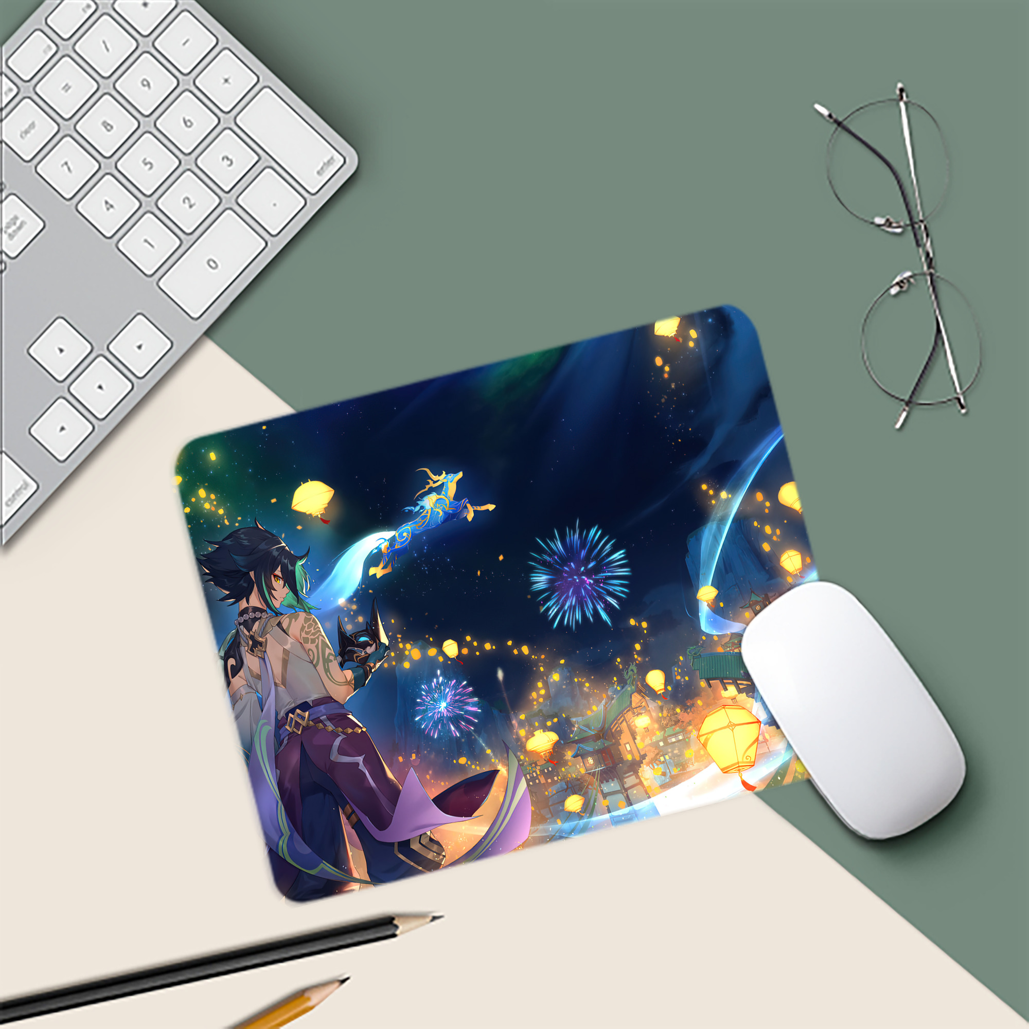 げんし神 genshin マウスパッド ステッチ加工 ラバー素材 防水 滑り止め 超薄型 ゲーミング/オフィス対応