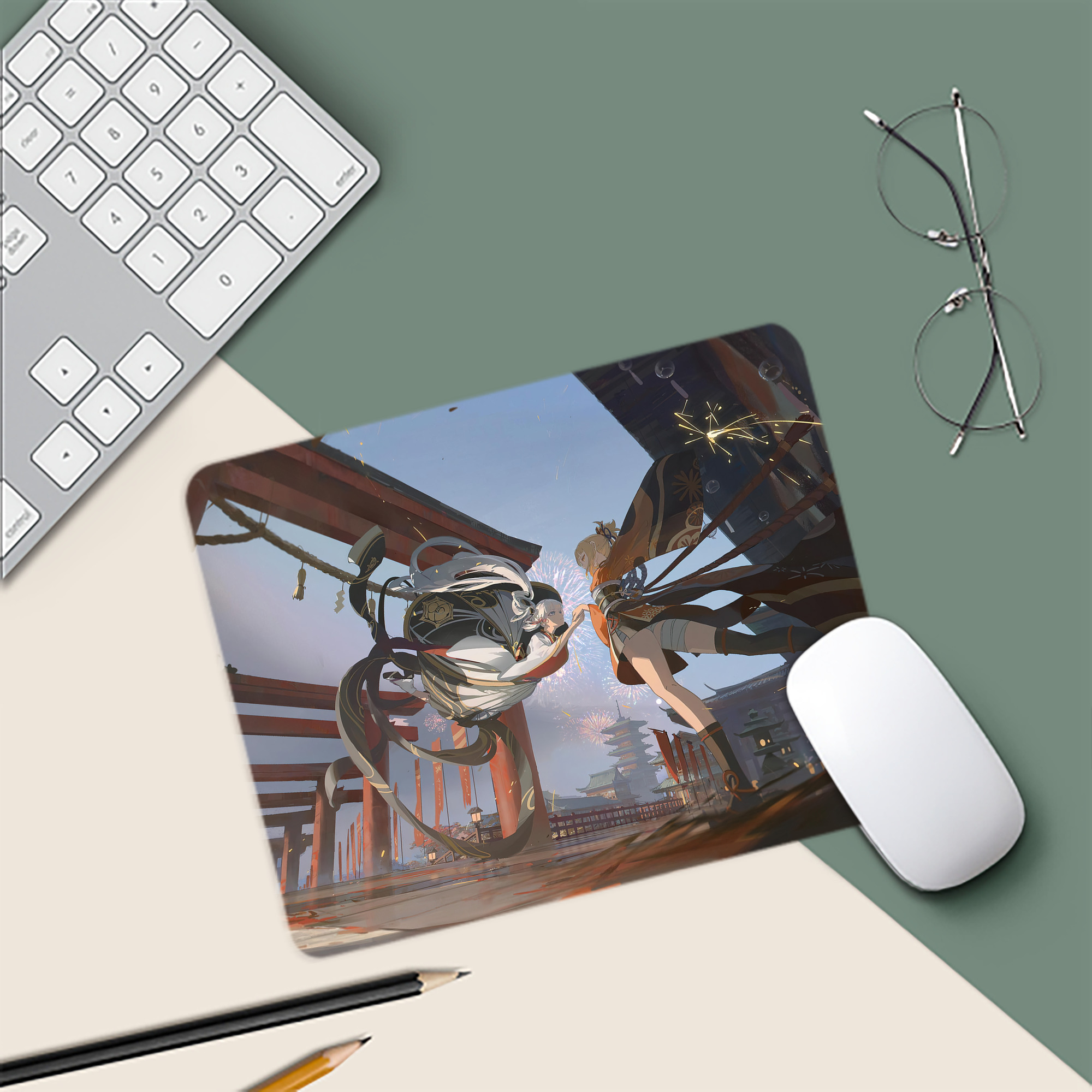 げんし神 genshin マウスパッド ステッチ加工 ラバー素材 防水 滑り止め 超薄型 ゲーミング/オフィス対応