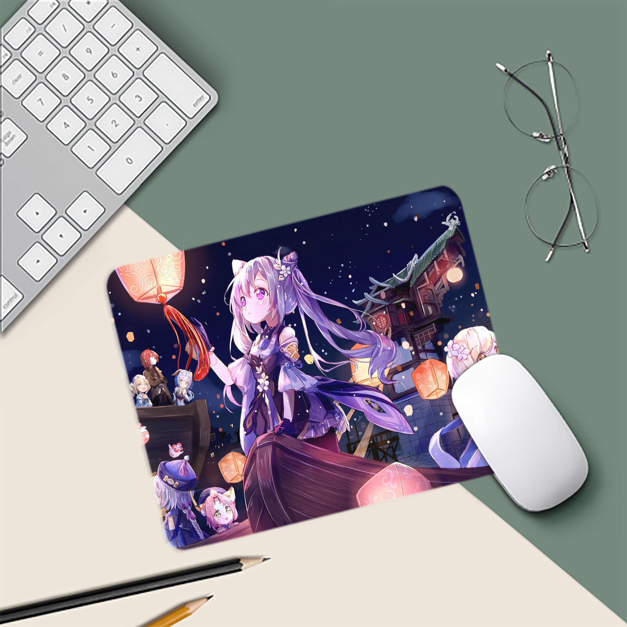 げんし神 genshin マウスパッド ステッチ加工 ラバー素材 防水 滑り止め 超薄型 ゲーミング/オフィス対応