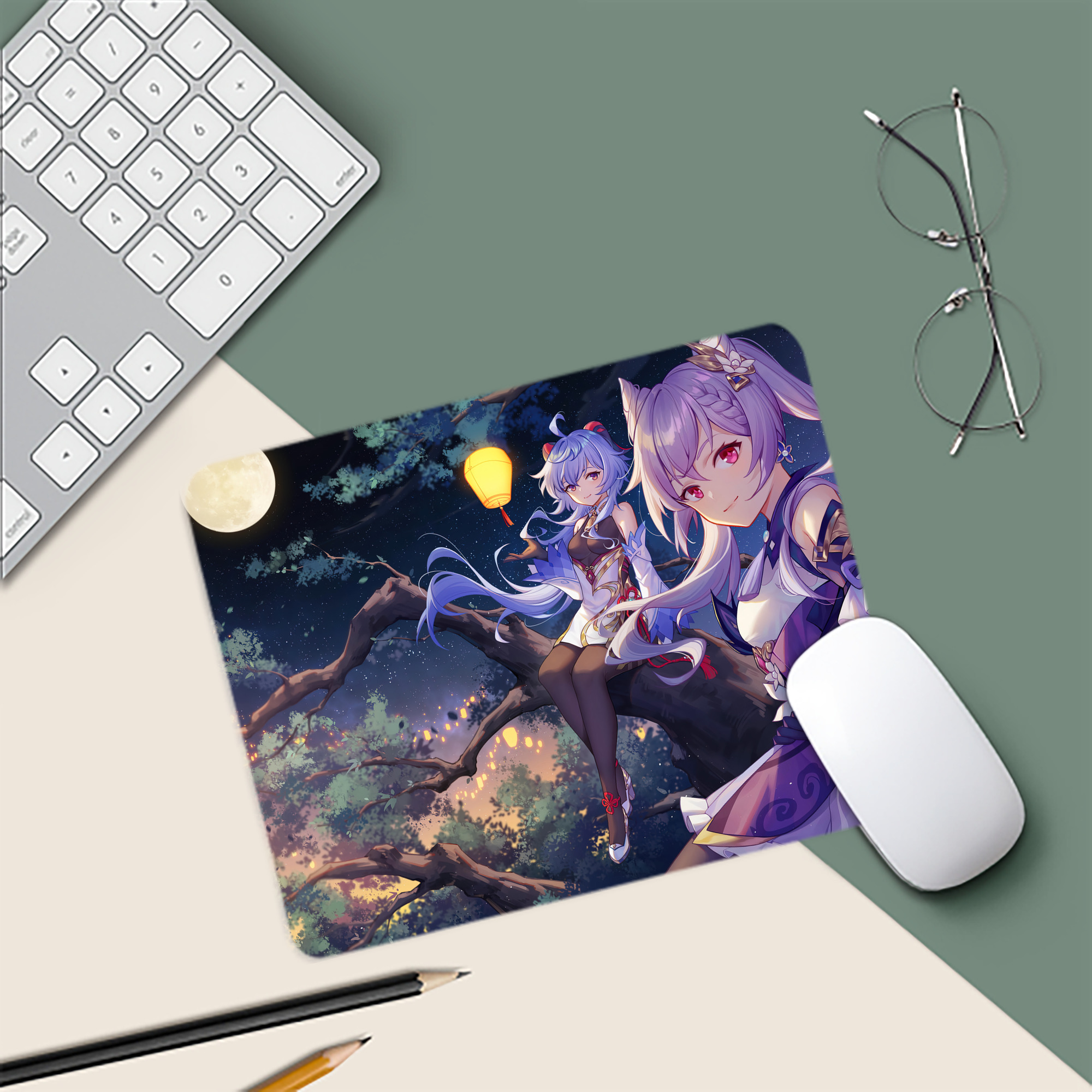 げんし神 genshin マウスパッド ステッチ加工 ラバー素材 防水 滑り止め 超薄型 ゲーミング/オフィス対応