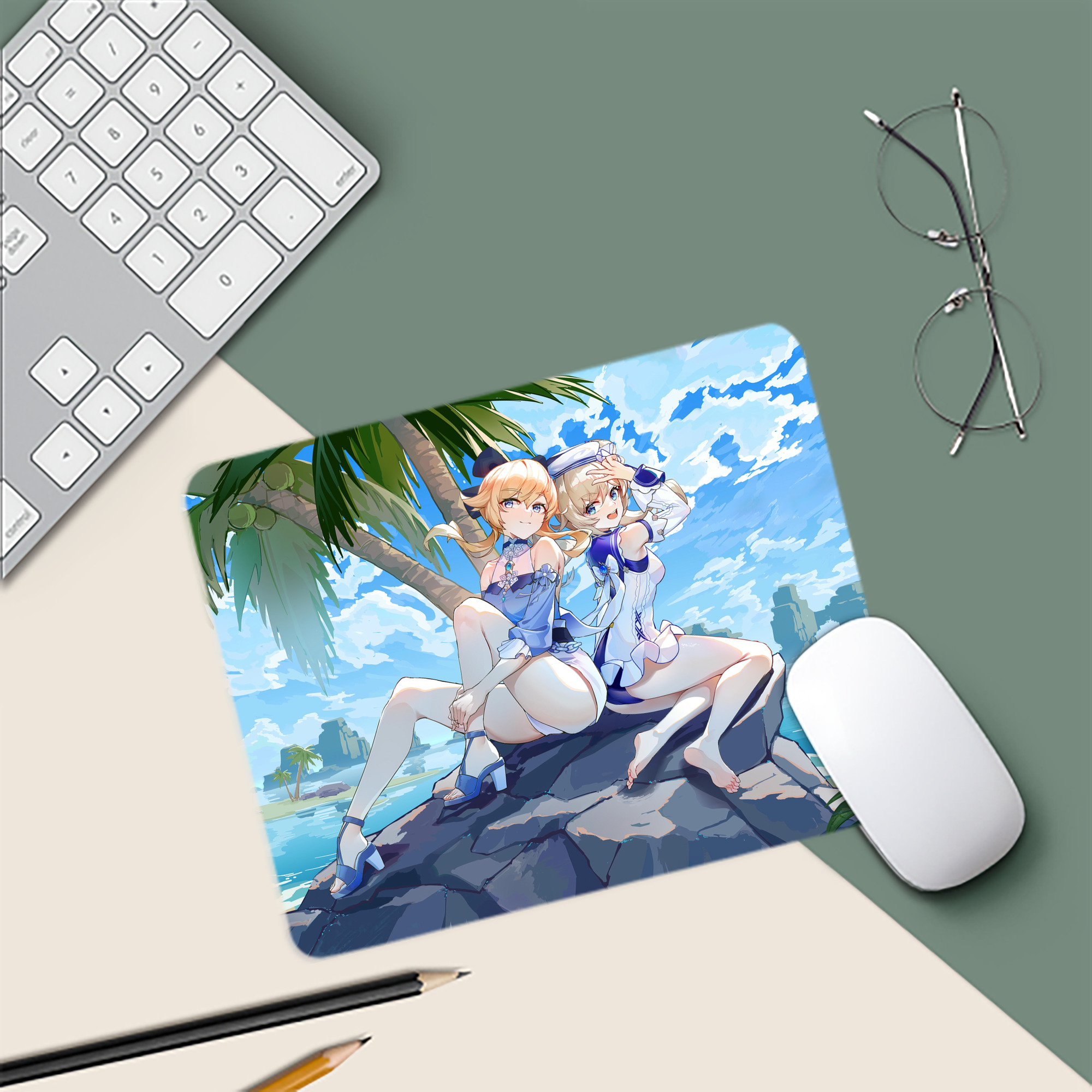 げんし神 genshin マウスパッド ステッチ加工 ラバー素材 防水 滑り止め 超薄型 ゲーミング/オフィス対応