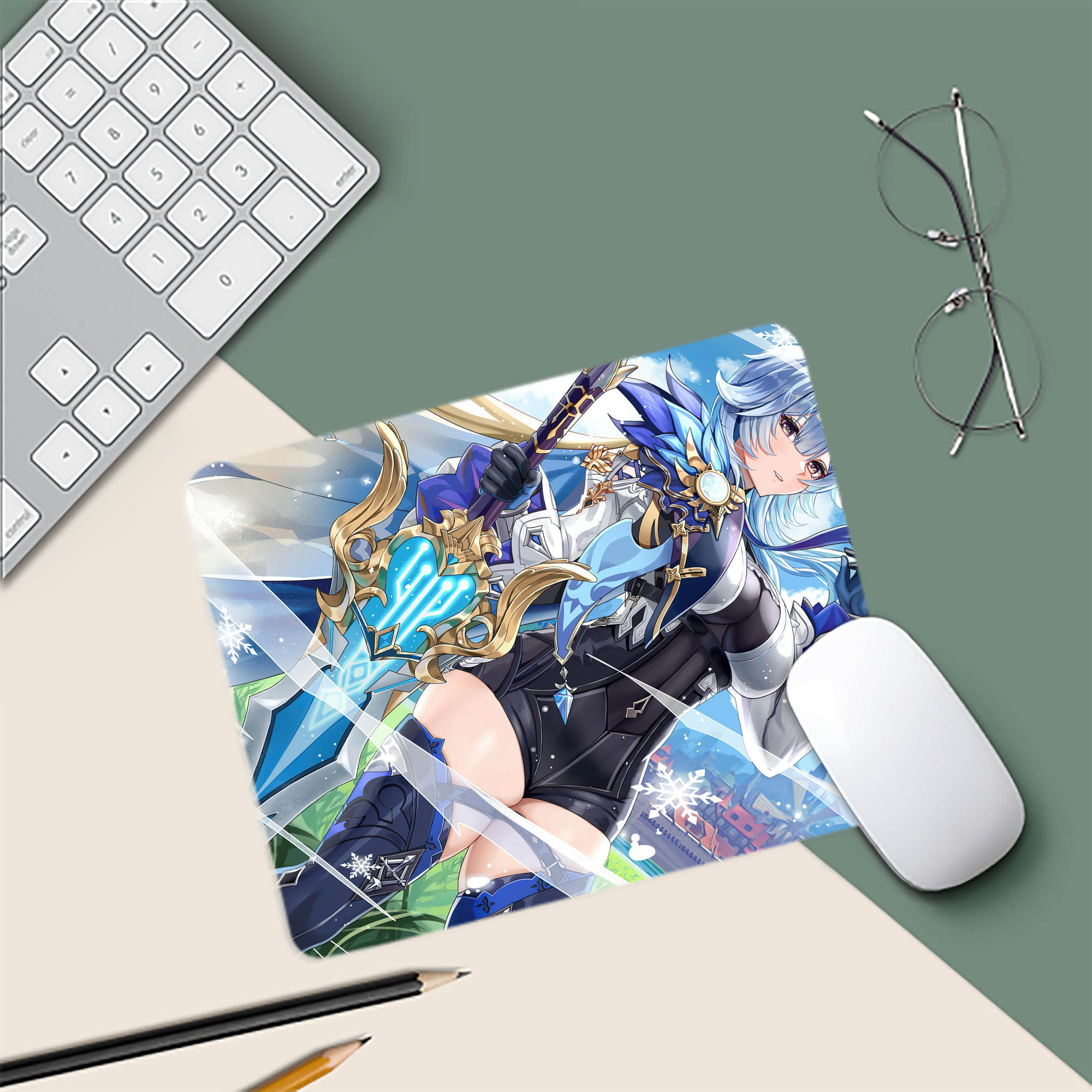 げんし神 genshin マウスパッド ステッチ加工 ラバー素材 防水 滑り止め 超薄型 ゲーミング/オフィス対応