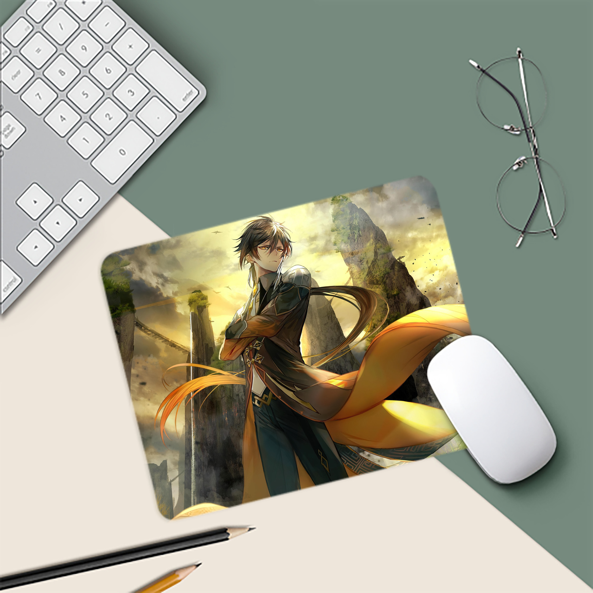 げんし神 genshin マウスパッド ステッチ加工 ラバー素材 防水 滑り止め 超薄型 ゲーミング/オフィス対応