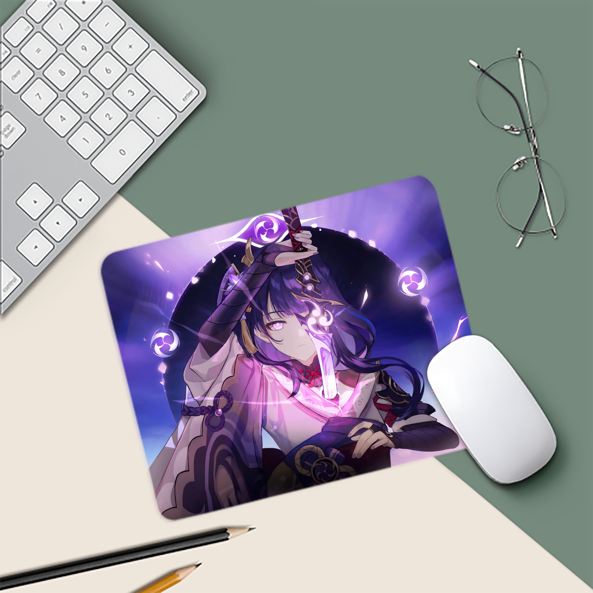 げんし神 genshin マウスパッド ステッチ加工 ラバー素材 防水 滑り止め 超薄型 ゲーミング/オフィス対応