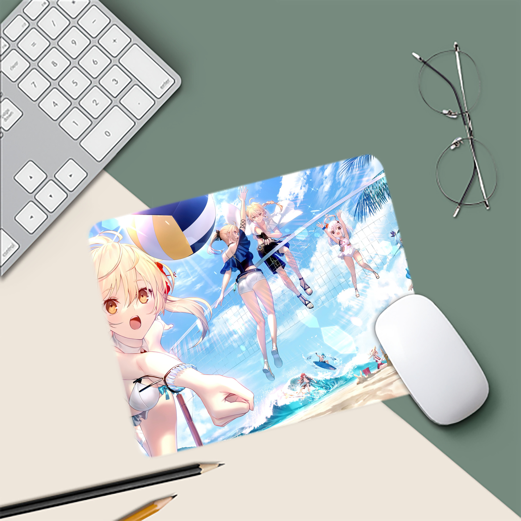 げんし神 genshin マウスパッド ステッチ加工 ラバー素材 防水 滑り止め 超薄型 ゲーミング/オフィス対応