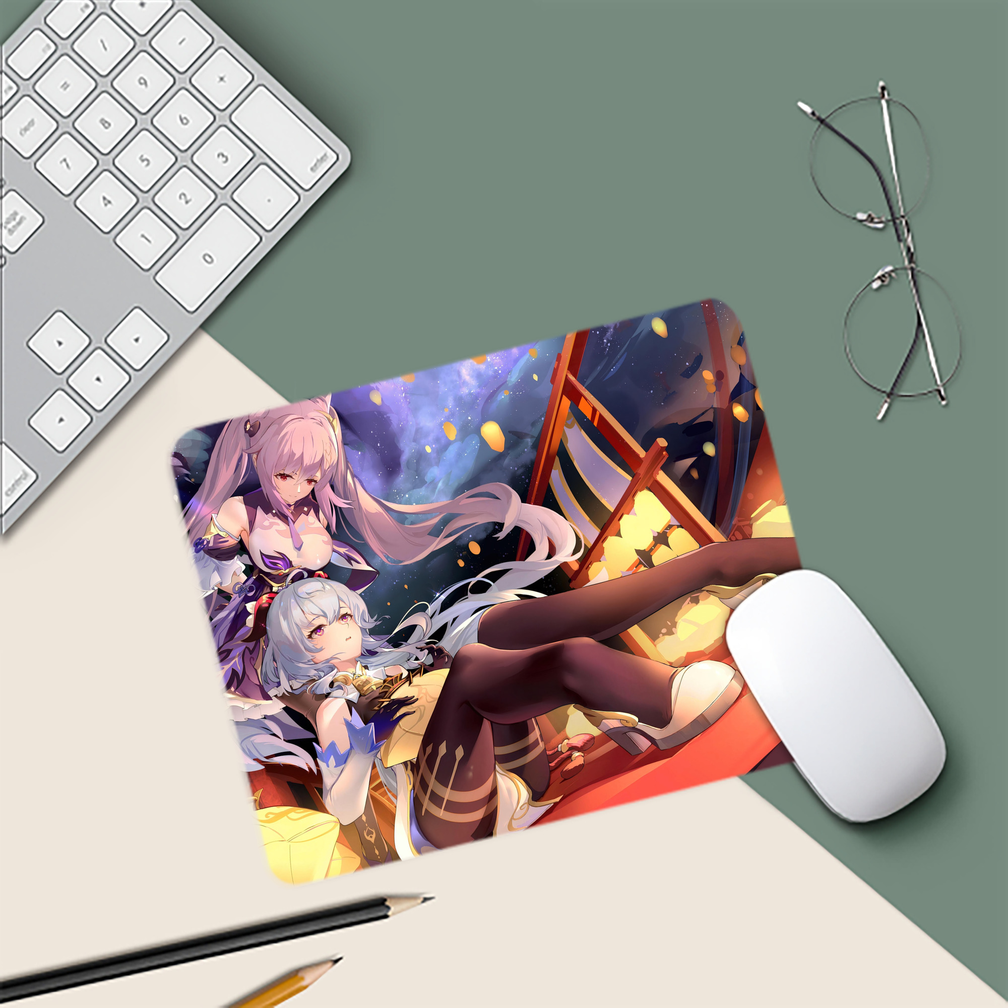 げんし神 genshin マウスパッド ステッチ加工 ラバー素材 防水 滑り止め 超薄型 ゲーミング/オフィス対応