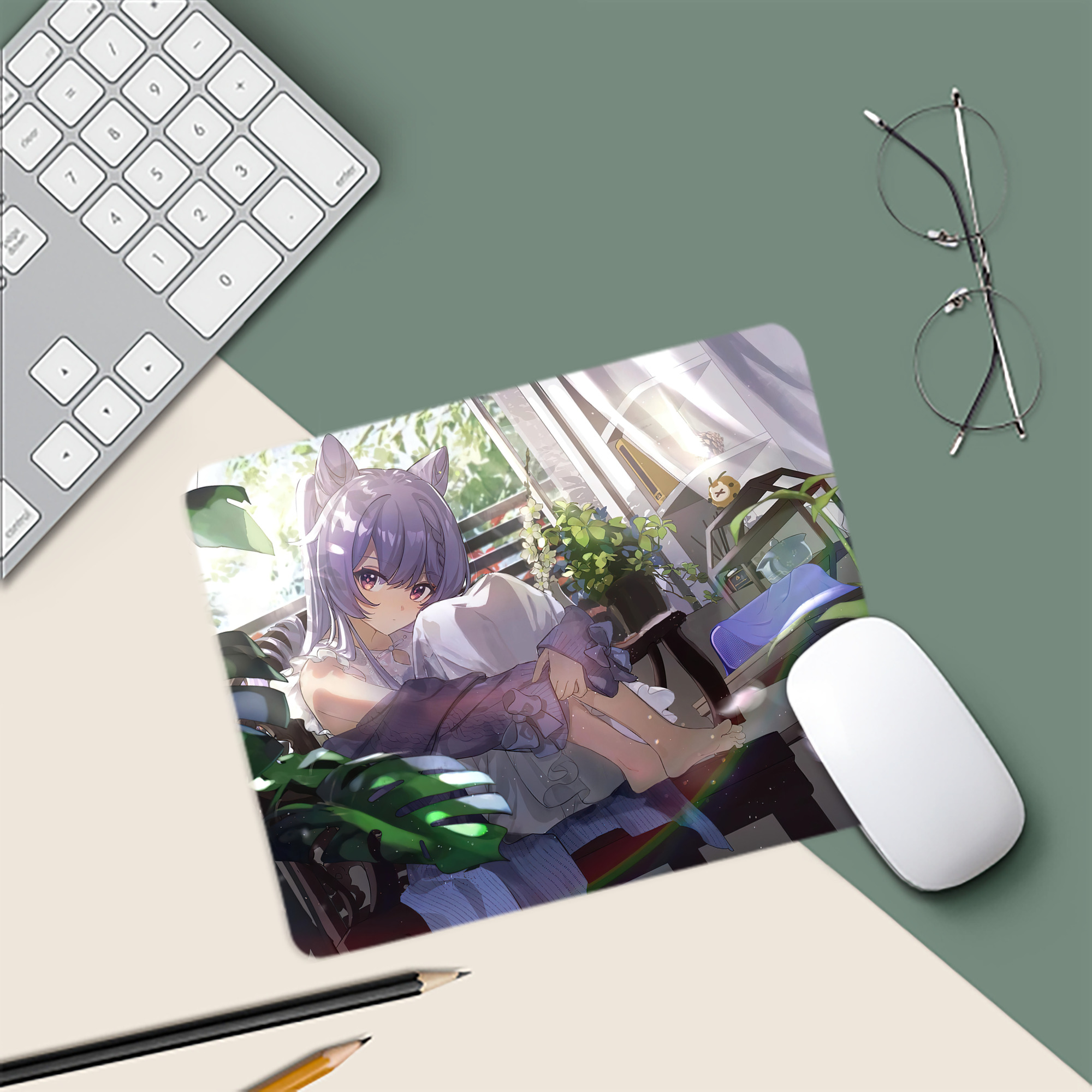 げんし神 genshin マウスパッド ステッチ加工 ラバー素材 防水 滑り止め 超薄型 ゲーミング/オフィス対応