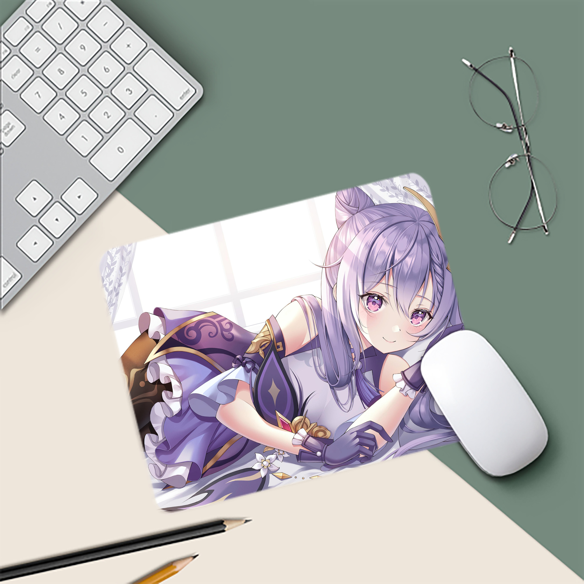 げんし神 genshin マウスパッド ステッチ加工 ラバー素材 防水 滑り止め 超薄型 ゲーミング/オフィス対応