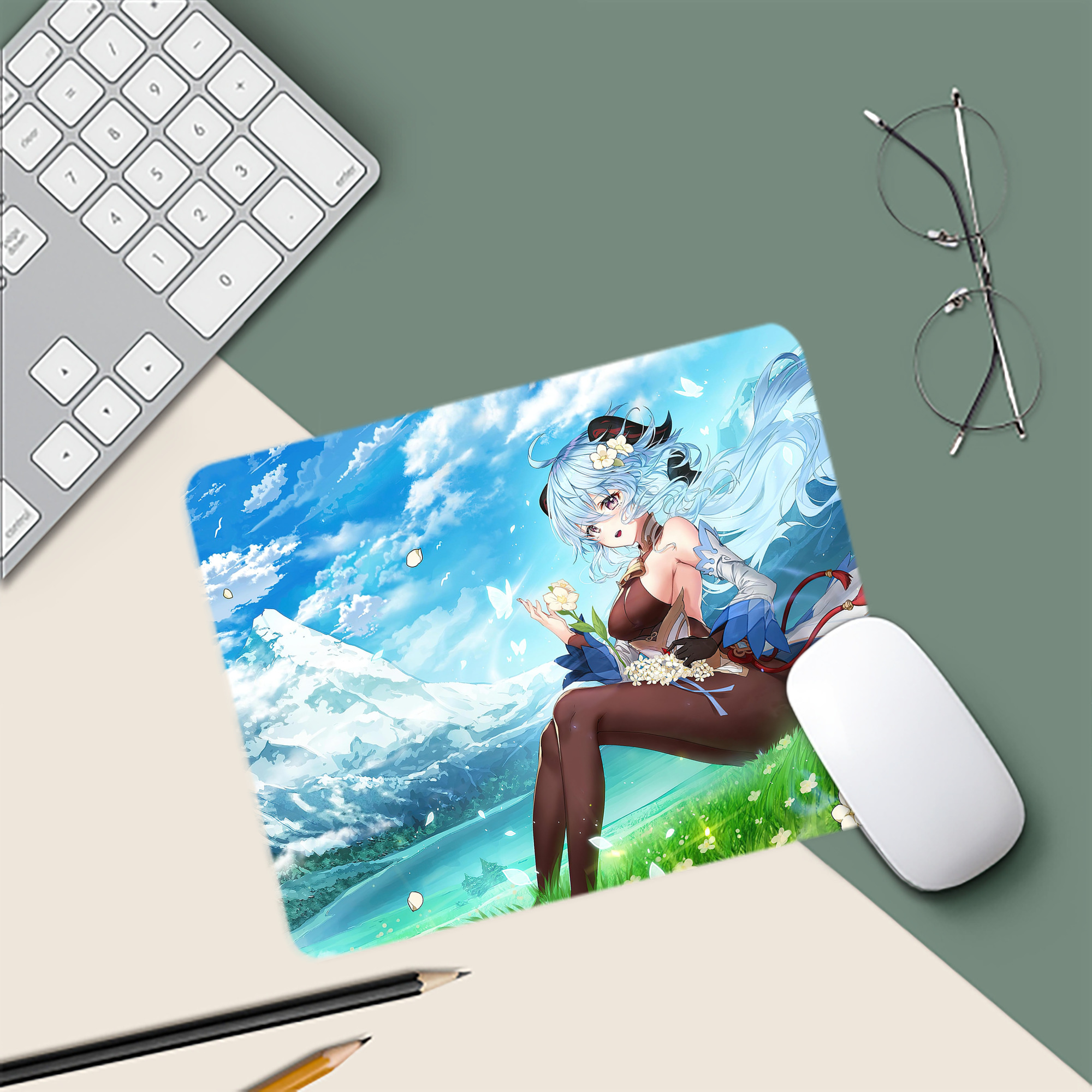 げんし神 genshin マウスパッド ステッチ加工 ラバー素材 防水 滑り止め 超薄型 ゲーミング/オフィス対応