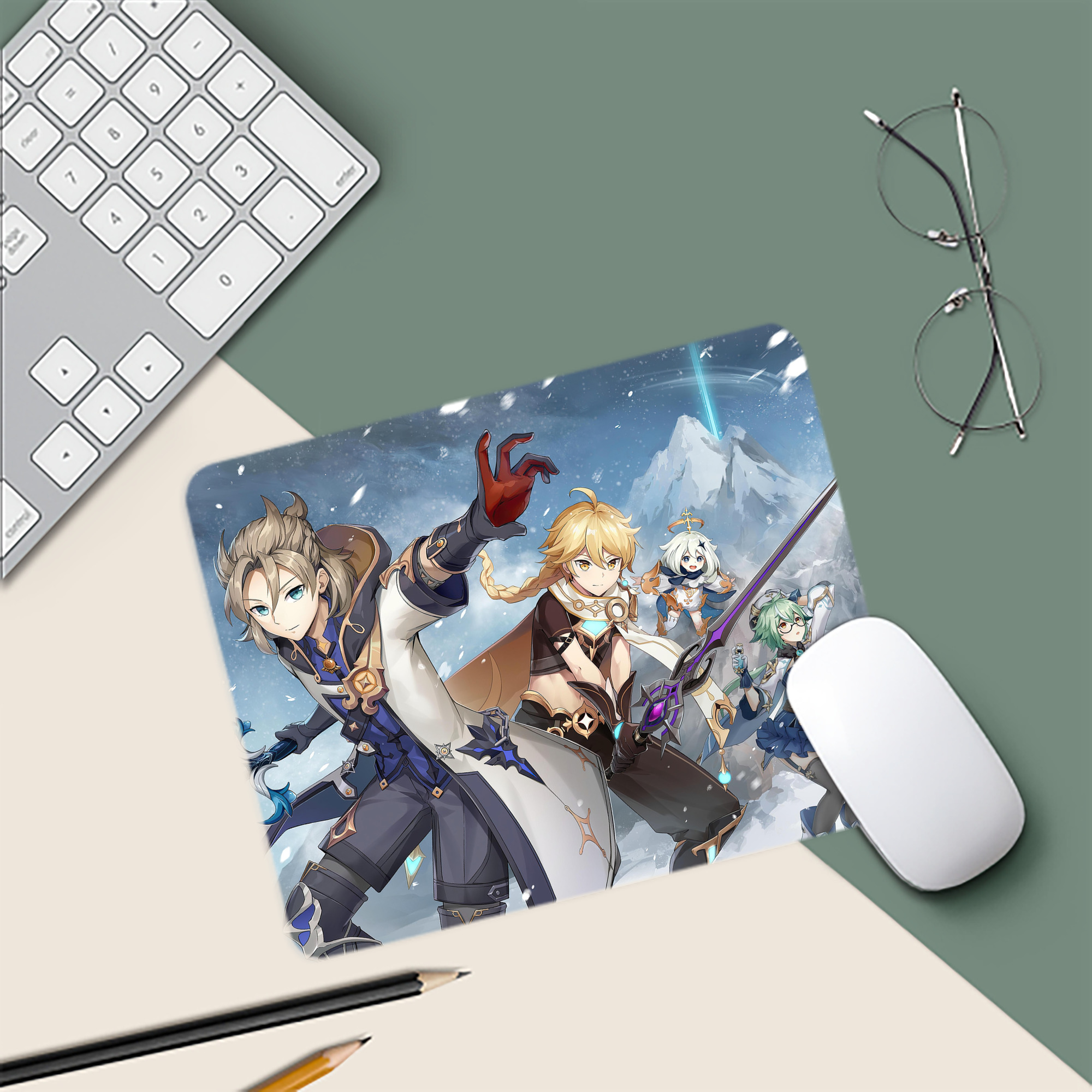 げんし神 genshin マウスパッド ステッチ加工 ラバー素材 防水 滑り止め 超薄型 ゲーミング/オフィス対応