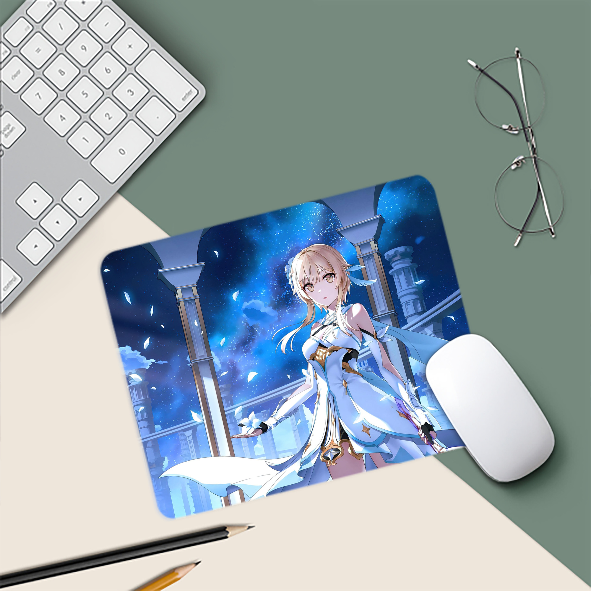 げんし神 genshin マウスパッド ステッチ加工 ラバー素材 防水 滑り止め 超薄型 ゲーミング/オフィス対応