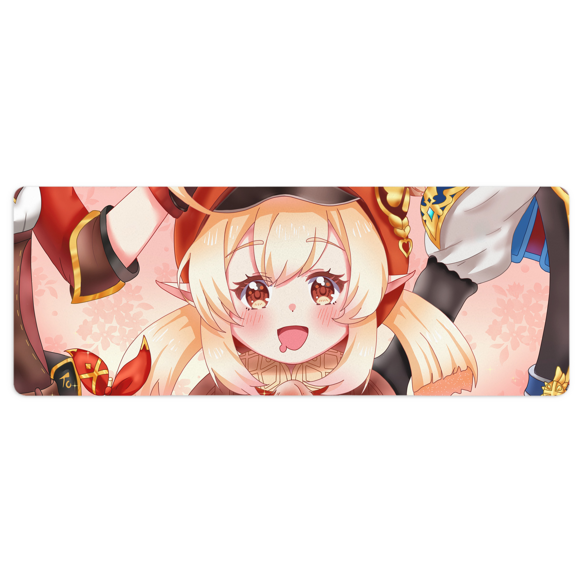げんし神 genshin ステッチ加工 大判デスクマット／滑り止めマウスパッド