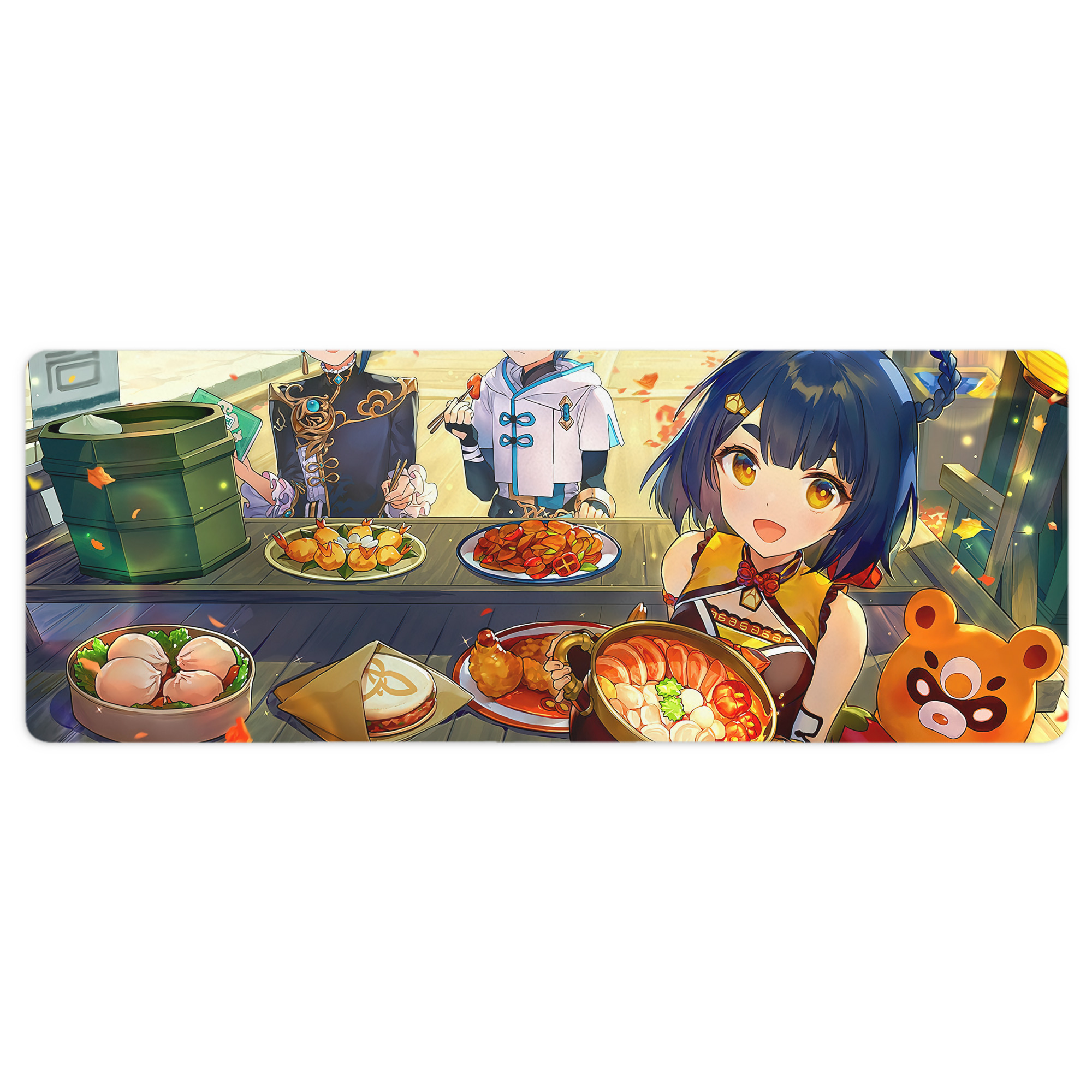 げんし神 genshin ステッチ加工 大判デスクマット／滑り止めマウスパッド