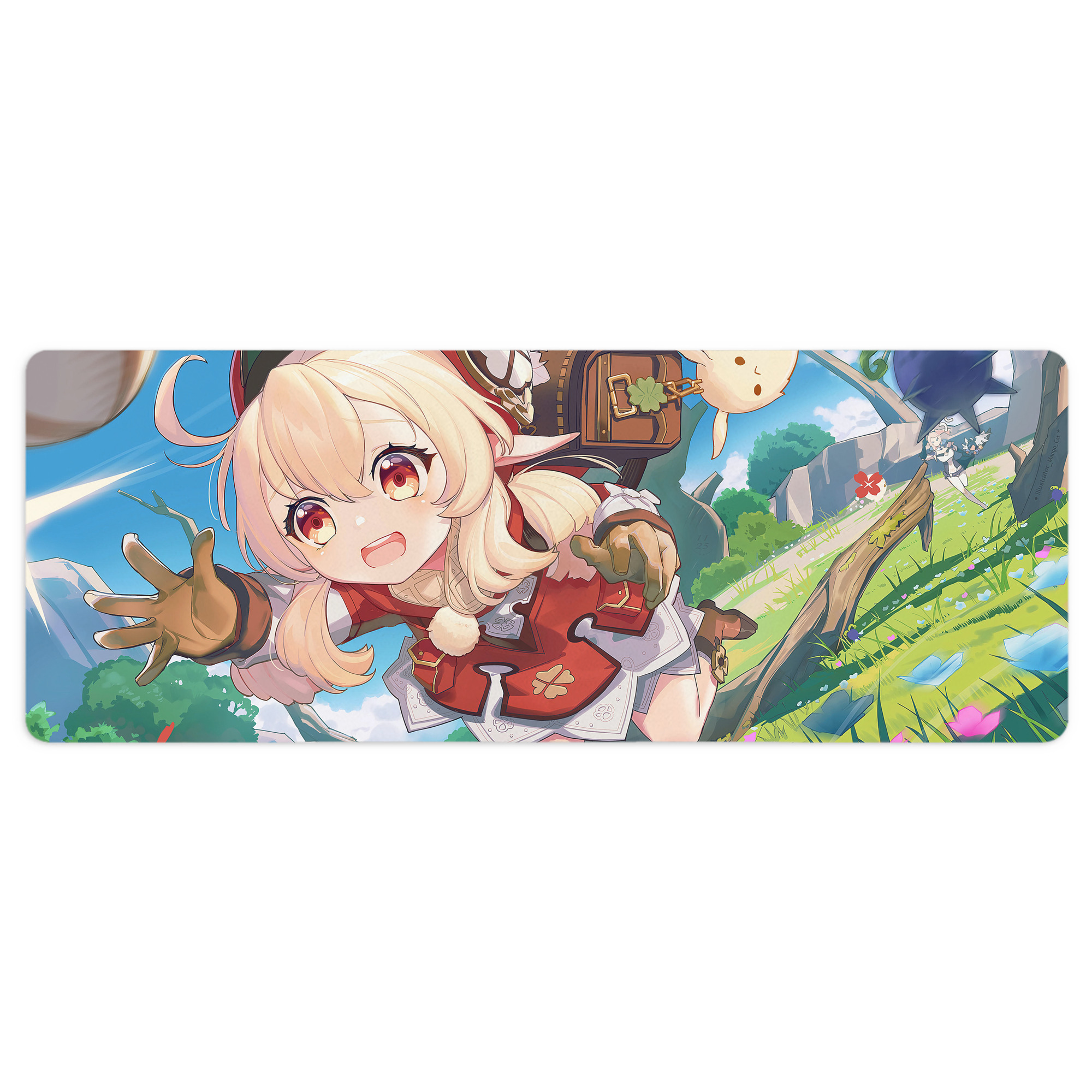 げんし神 genshin ステッチ加工 大判デスクマット／滑り止めマウスパッド