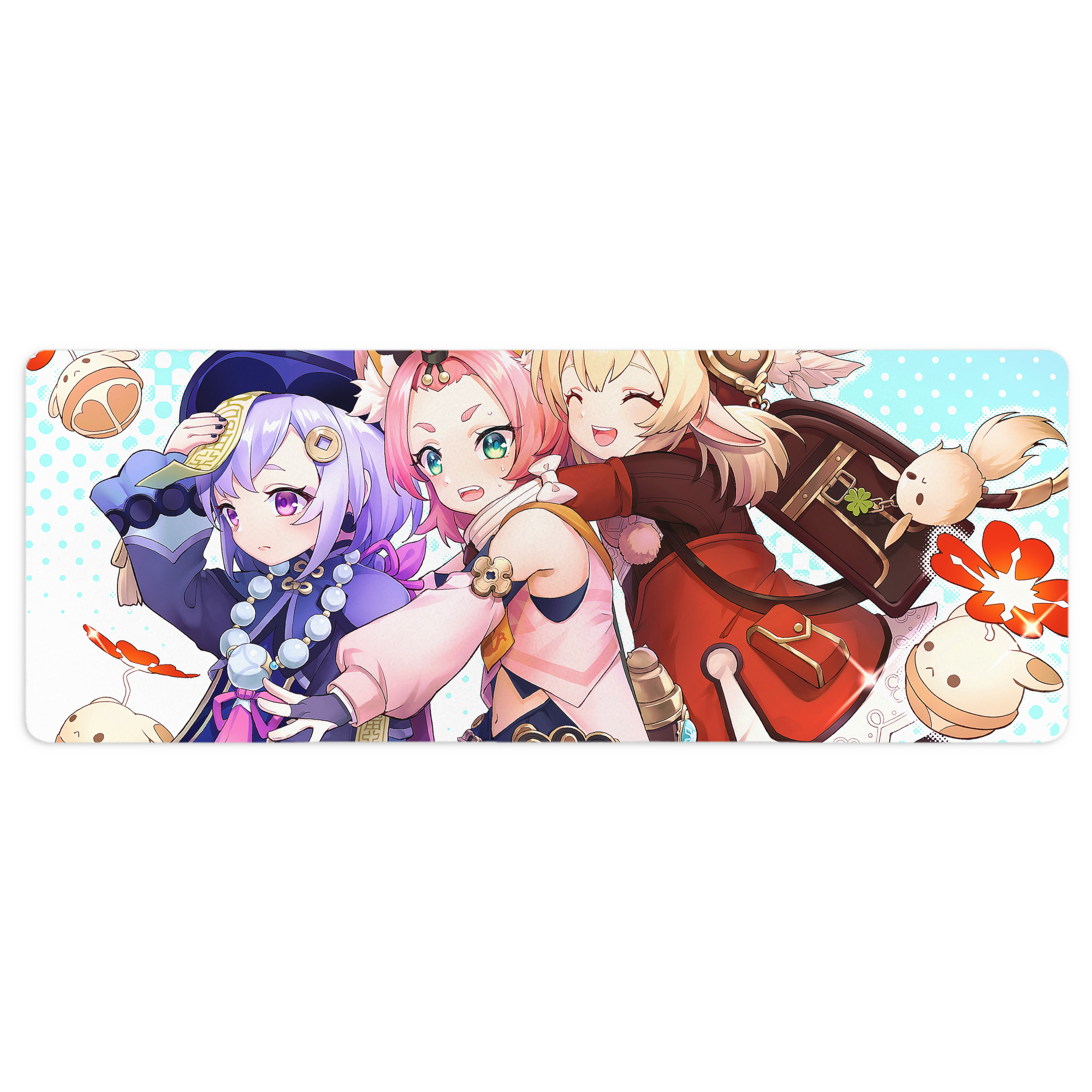 げんし神 genshin ステッチ加工 大判デスクマット／滑り止めマウスパッド