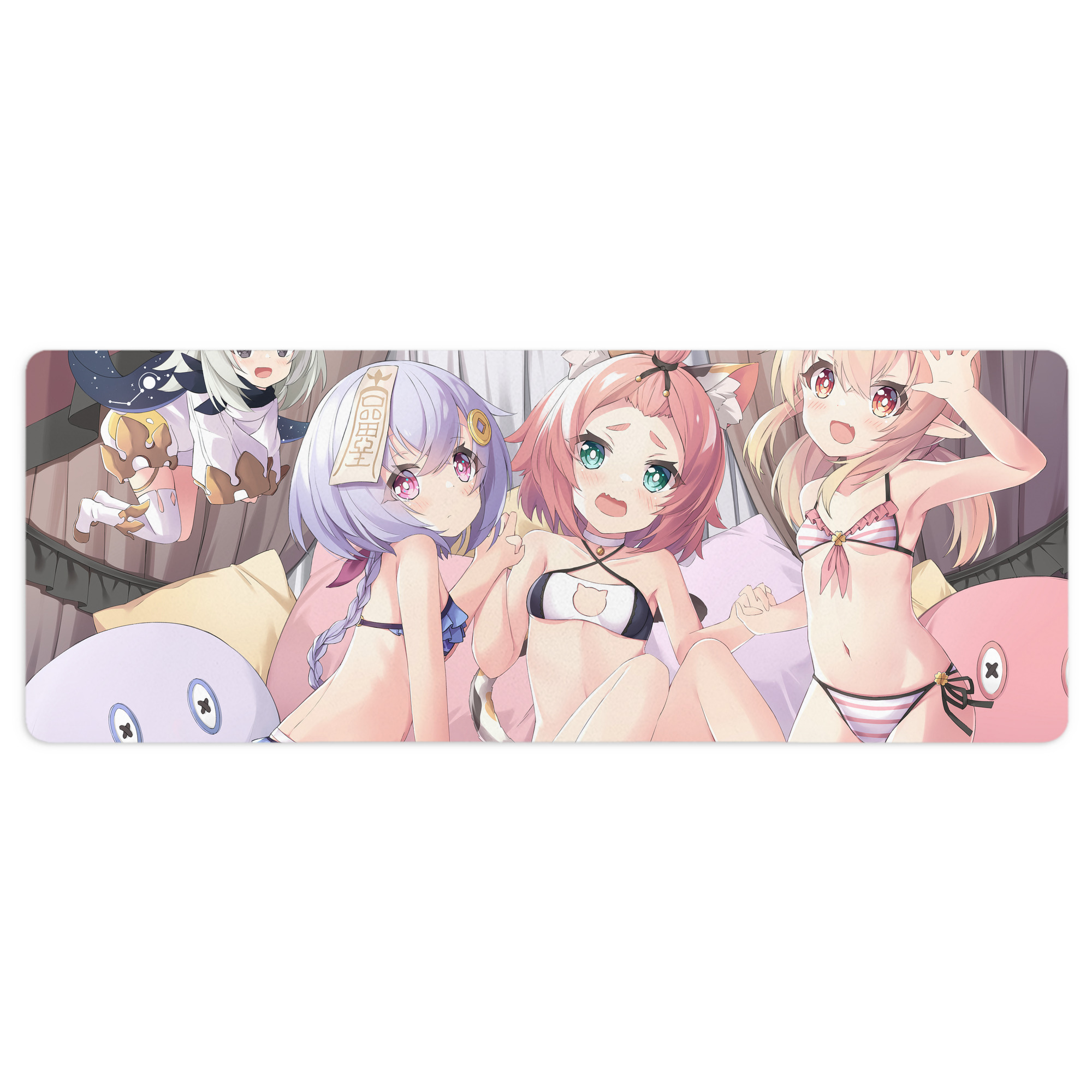 げんし神 genshin ステッチ加工 大判デスクマット／滑り止めマウスパッド