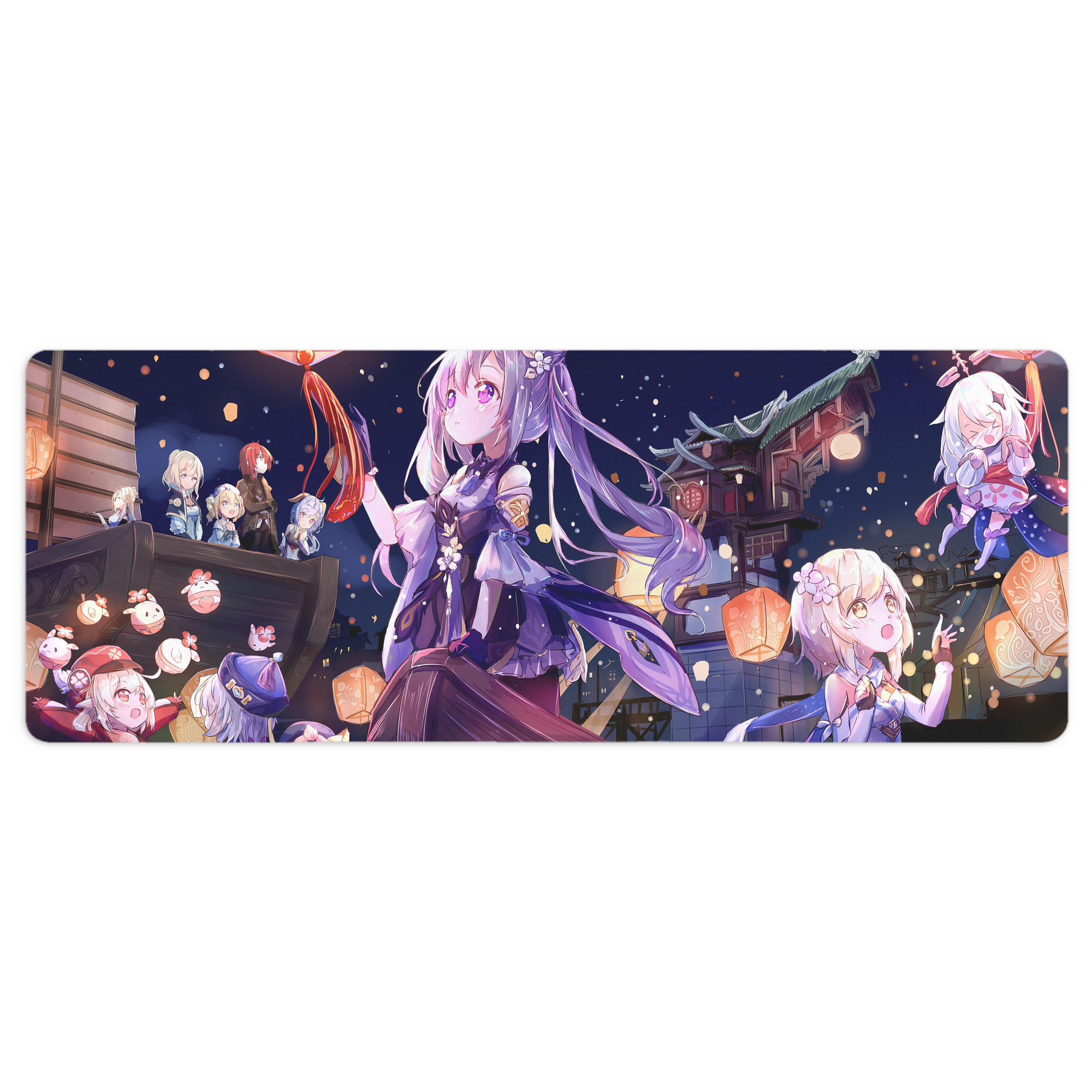 げんし神 genshin ステッチ加工 大判デスクマット／滑り止めマウスパッド