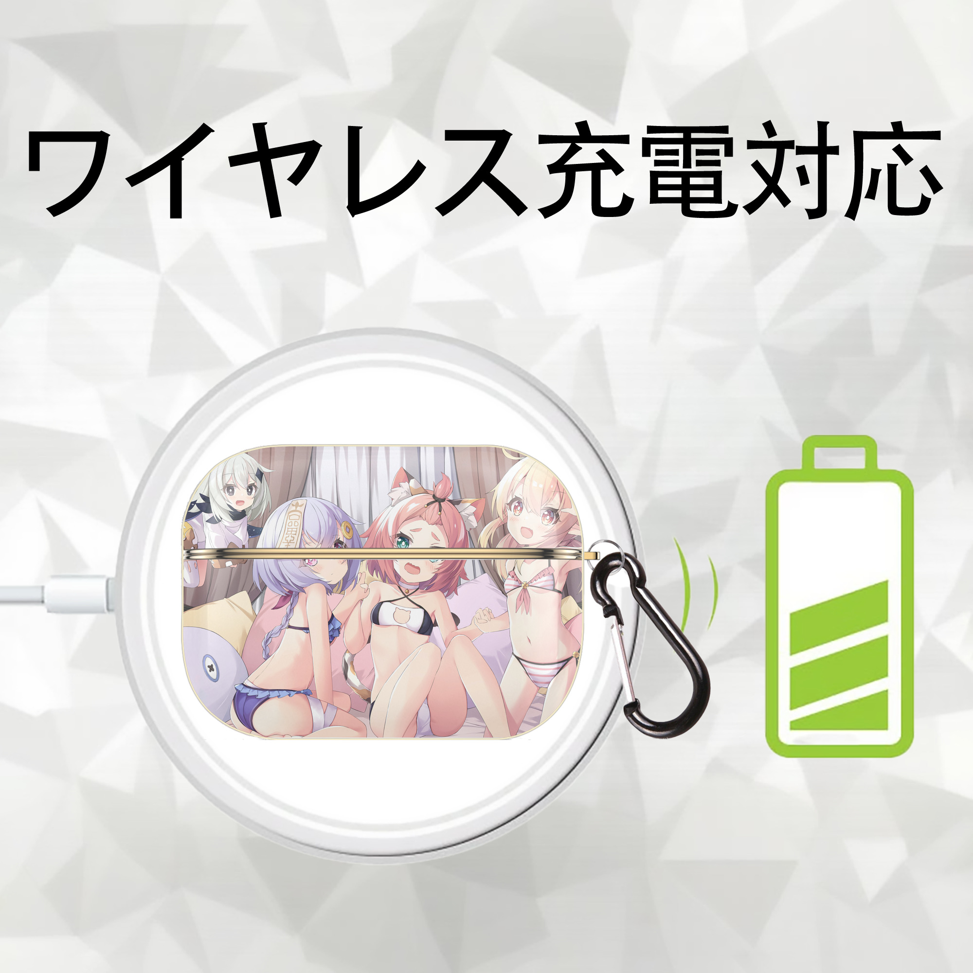 げんし神 genshin 【AirPods Pro用】ハードシェル保護ケース｜耐衝撃・防指紋・カラビナ付き商品仕様